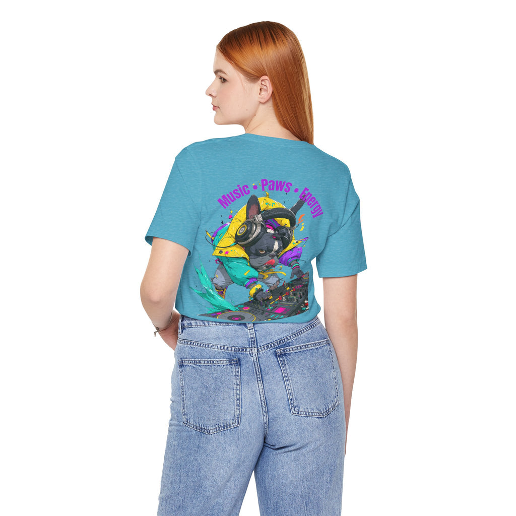 DJ French Bulldog T-Shirt — "Music • Paws • Energy" Graphic Tee