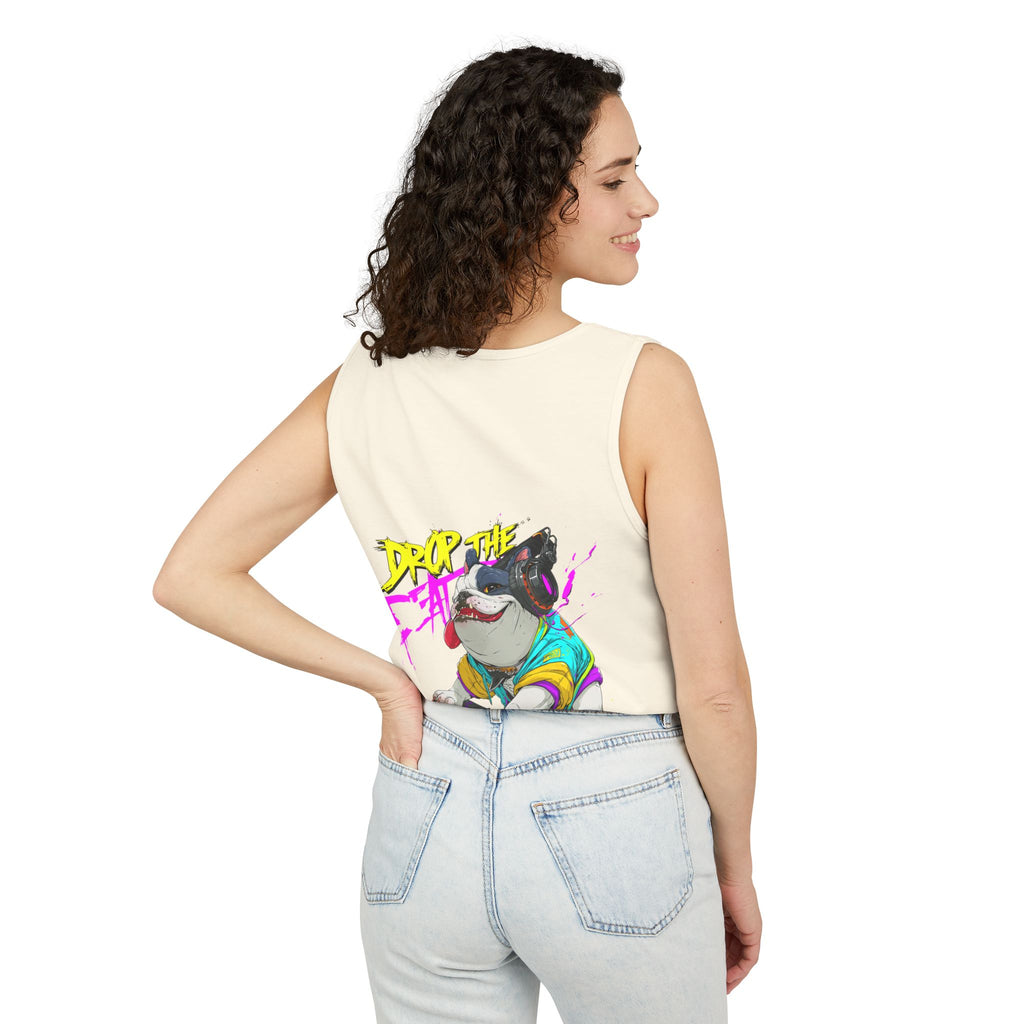 DJ French Bulldog Tank Top – EDM Festival Sleeveless Shirt for Frenchie Lovers