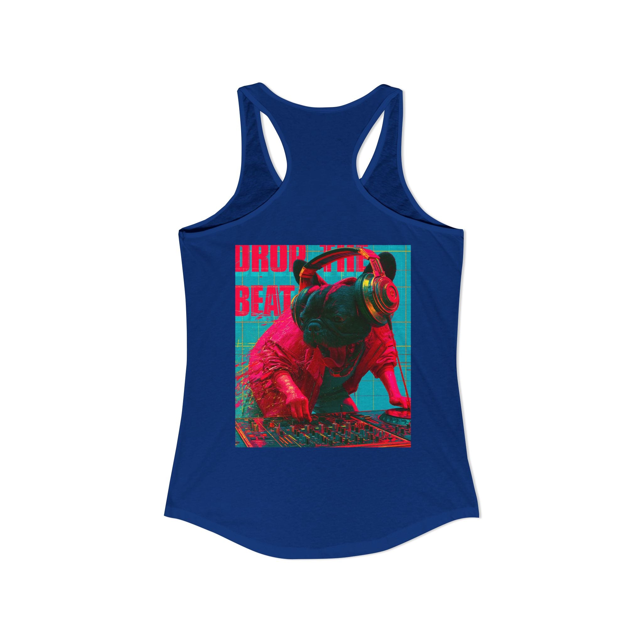 TankPaw™ Women's Frenchie Graphic T-Shirt — "DJ Dog" Design — Music Festival Theme