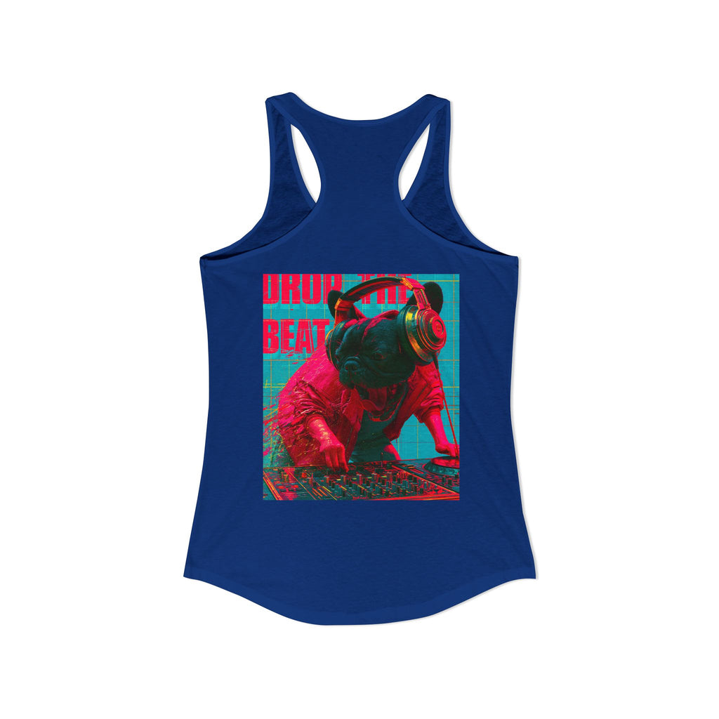 TankPaw™ Women's Frenchie Graphic T-Shirt — "DJ Dog" Design — Music Festival Theme