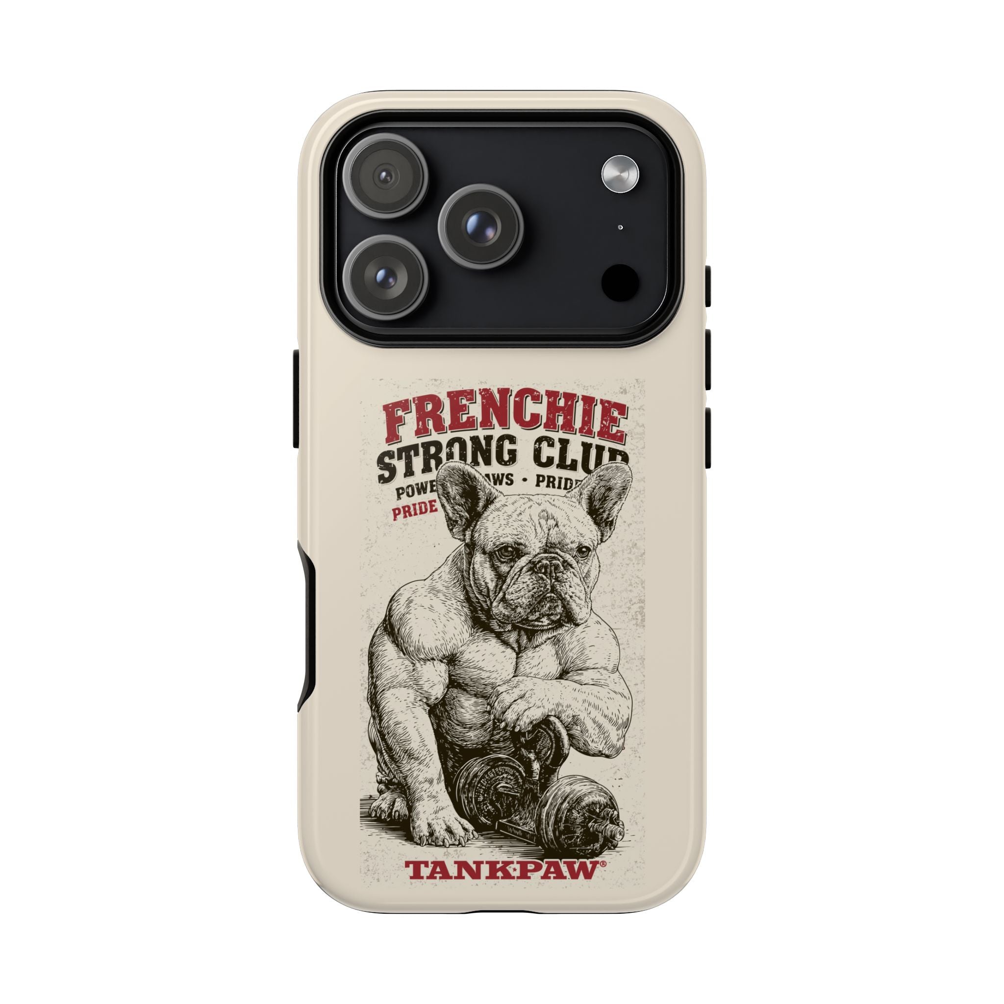 TankPaw® Frenchie Strong Club Premium Phone Case – Vintage French Bulldog Protective