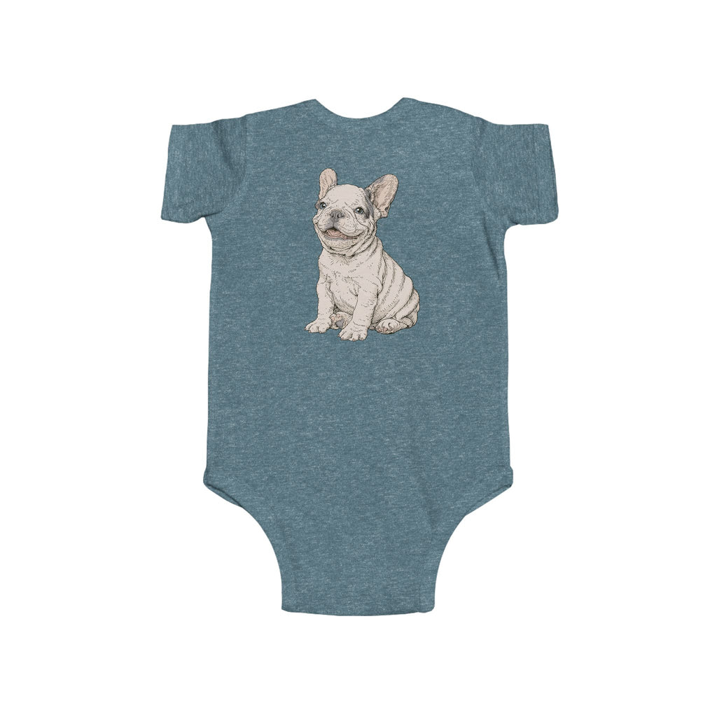 Infant Bodysuit – "Happy and Daring" Cute French Bulldog Baby Onesie