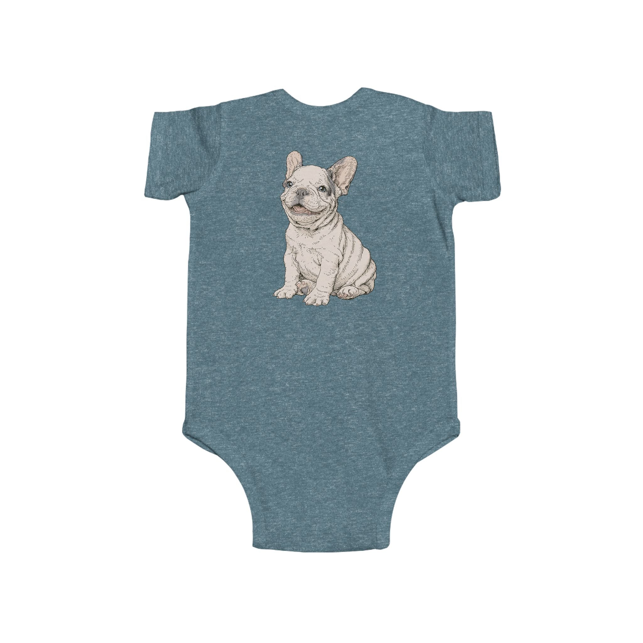 Infant Bodysuit – "Happy and Daring" Cute French Bulldog Baby Onesie