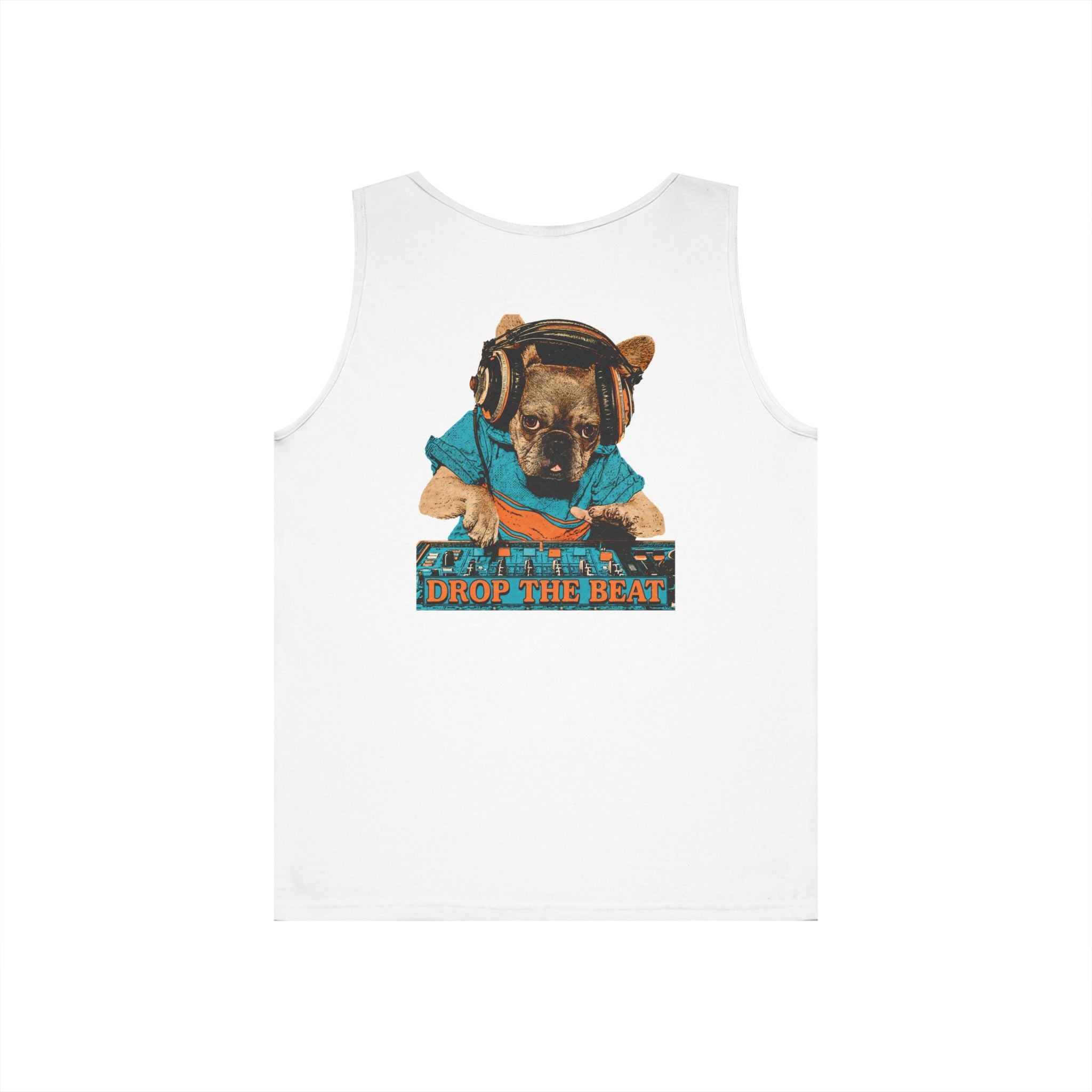 DJ Dog Tank Top - "Drop The Beat" Graphic Music Lover Tank