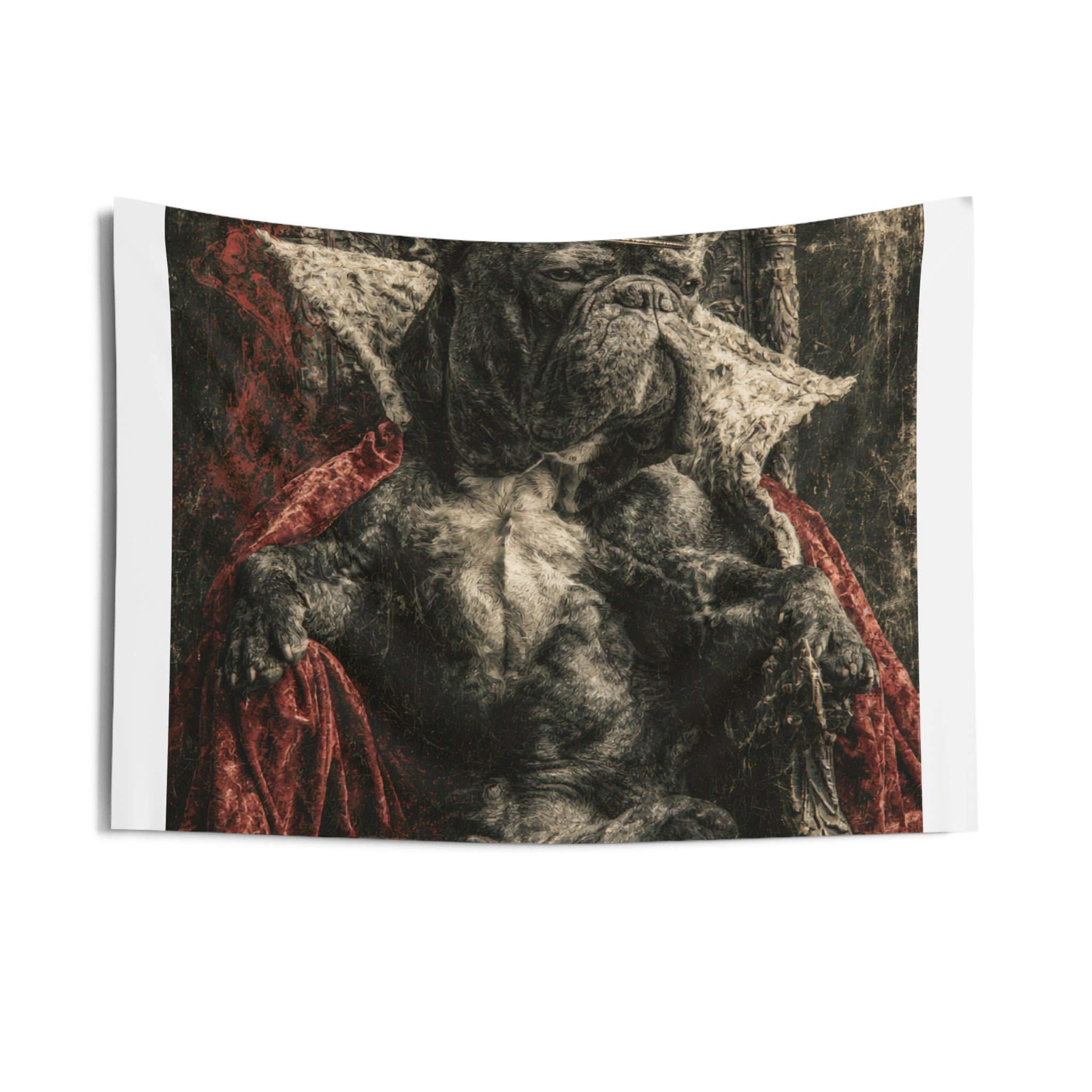 King Bulldog Tapestry — Regal French Bulldog Wall Art