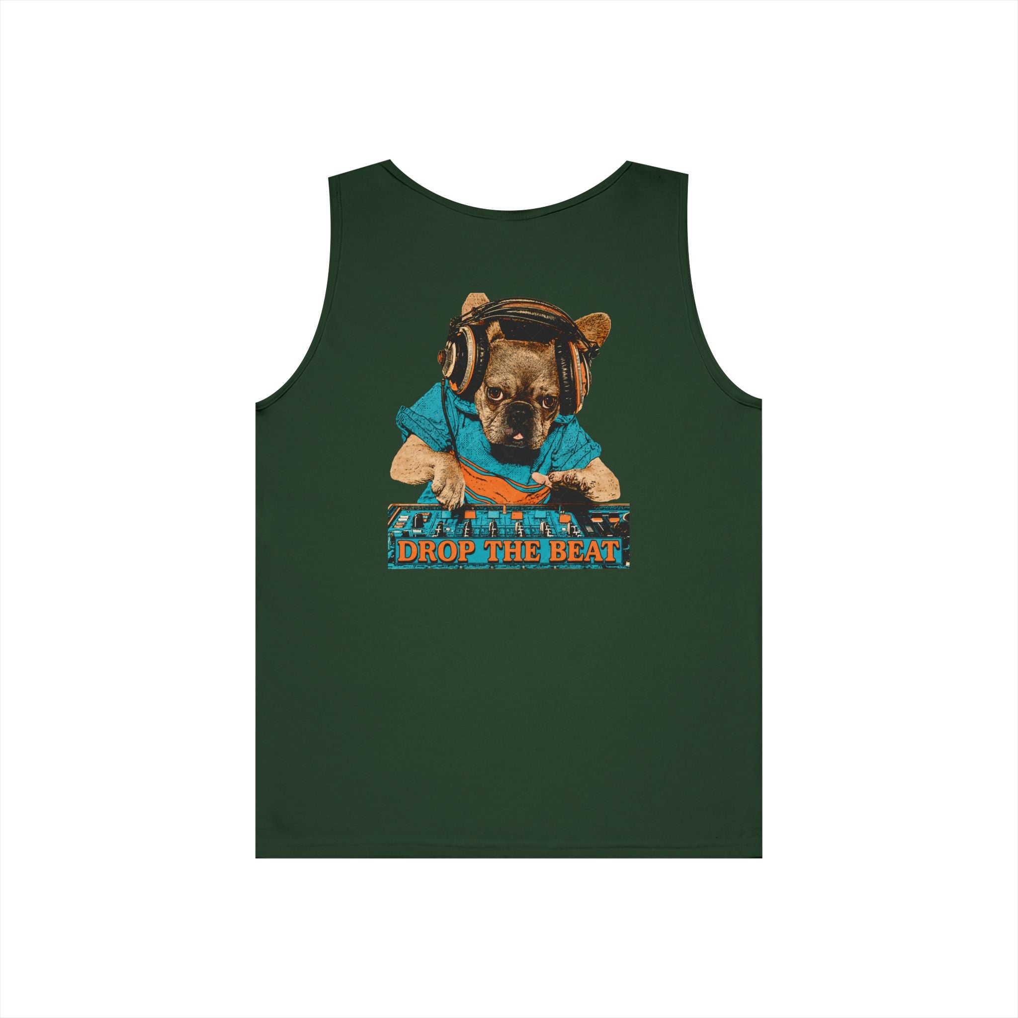 DJ Dog Tank Top - "Drop The Beat" Graphic Music Lover Tank