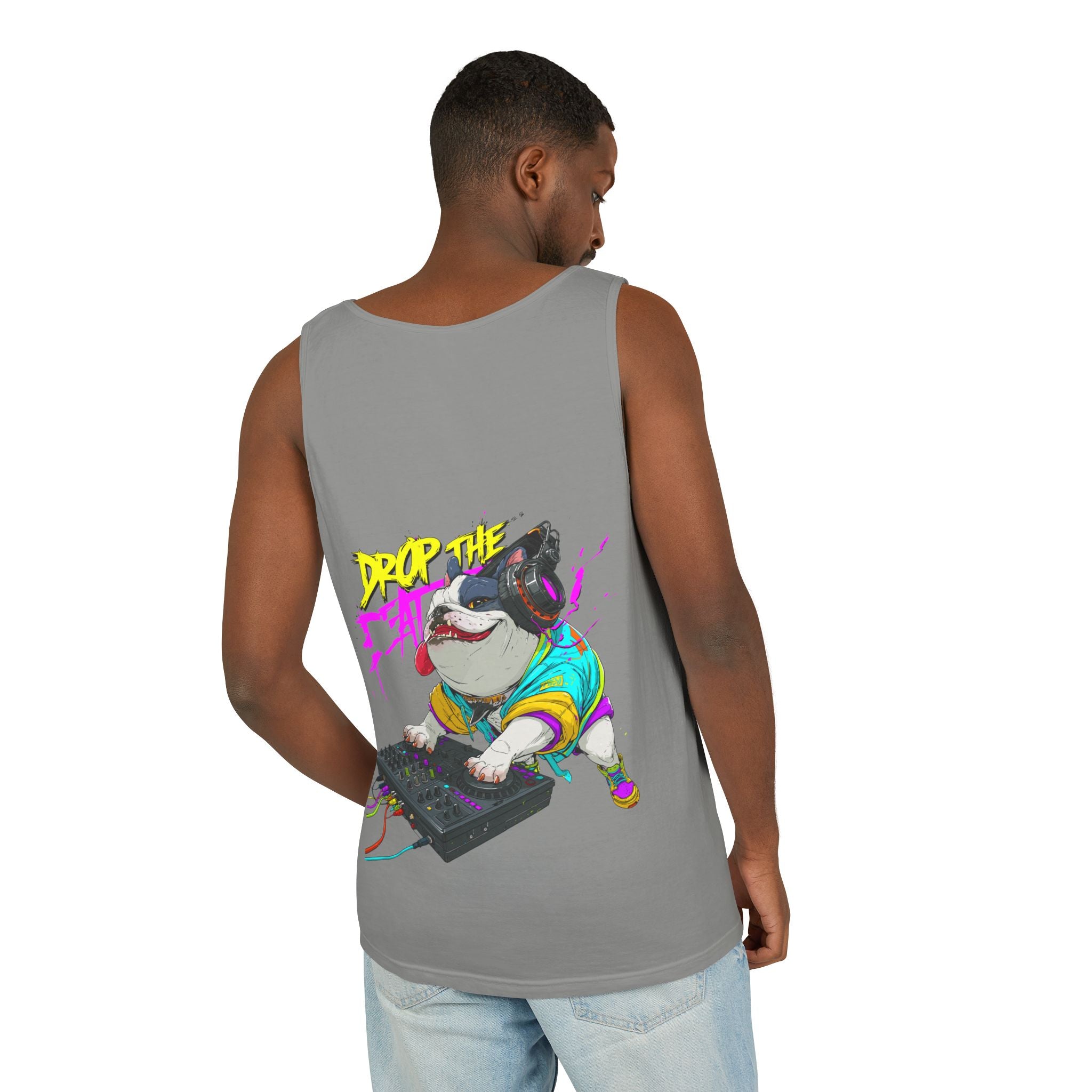 DJ French Bulldog Tank Top – EDM Festival Sleeveless Shirt for Frenchie Lovers