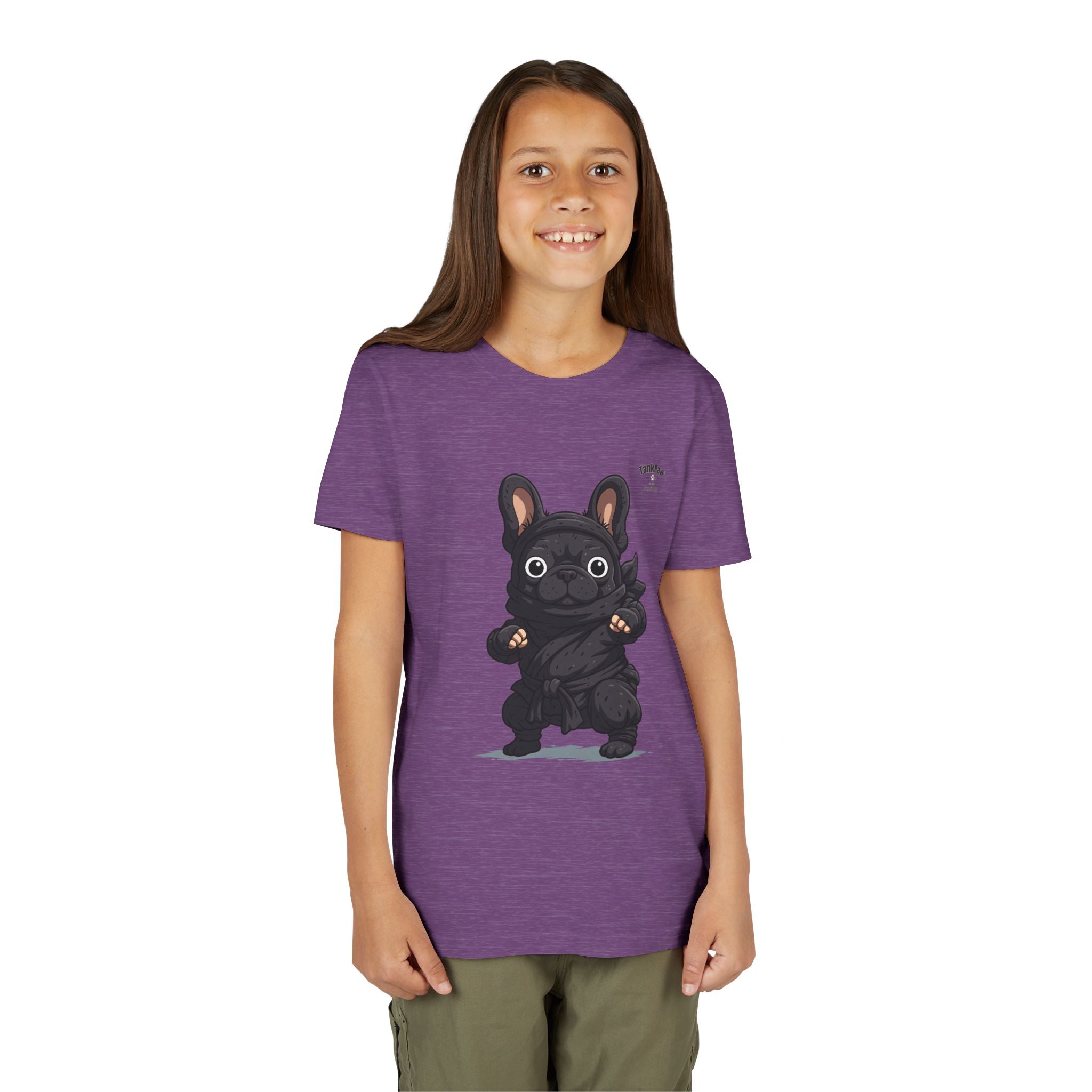 Kids Cute Black French Bulldog Tee – 'TARBUN' Cartoon Pup Youth T-Shirt
