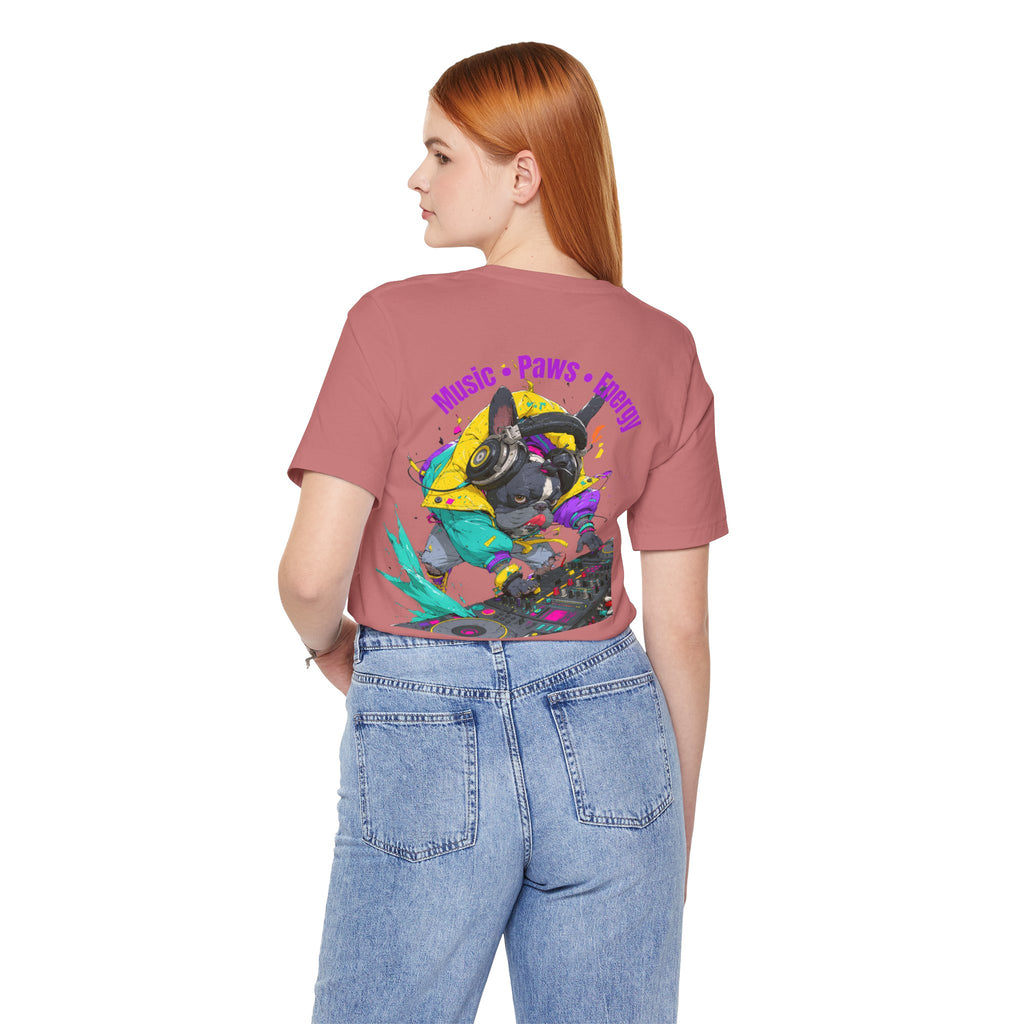 DJ French Bulldog T-Shirt — "Music • Paws • Energy" Graphic Tee