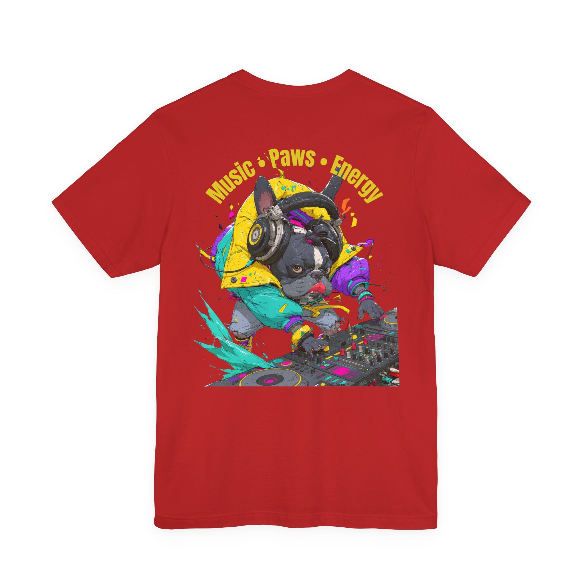 DJ French Bulldog T-Shirt — "Music • Paws • Energy" Graphic Tee