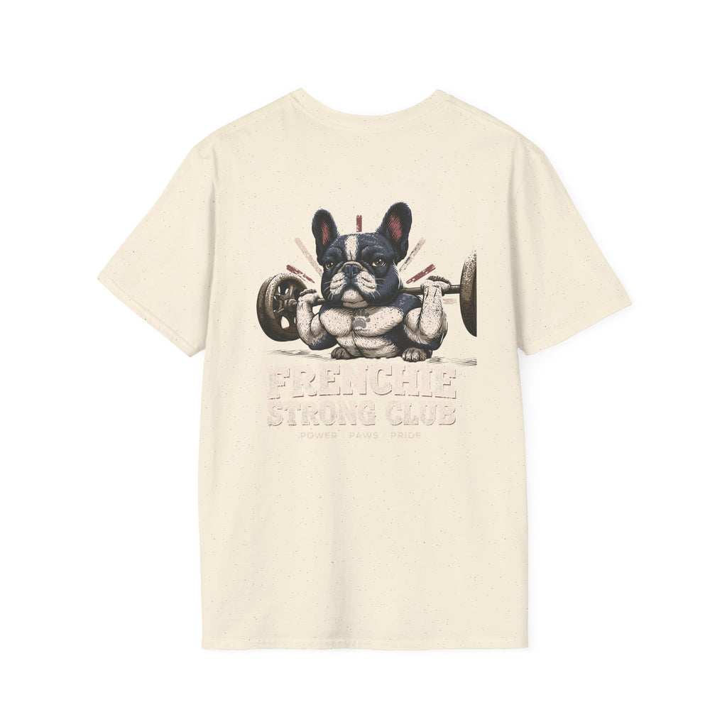Gym French Bulldog T-Shirt – Fitness Frenchie Workout Shirt for Dog Lovers — Minimal Couples Graphic T-Shirt