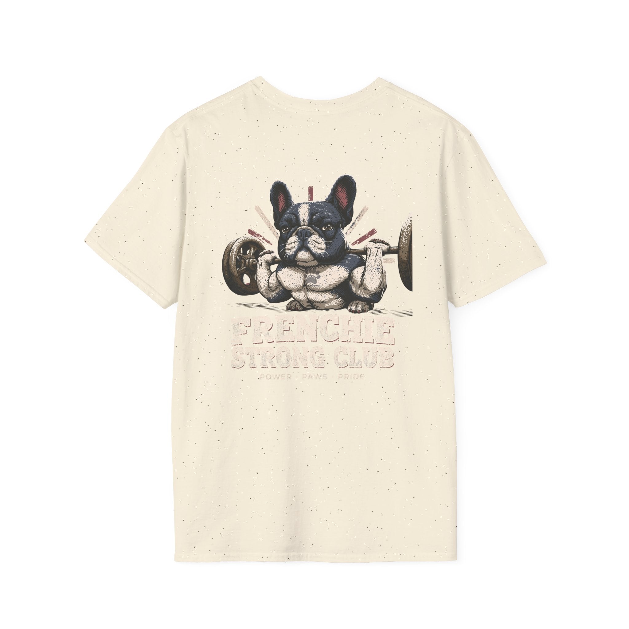 Gym French Bulldog T-Shirt – Fitness Frenchie Workout Shirt for Dog Lovers — Minimal Couples Graphic T-Shirt