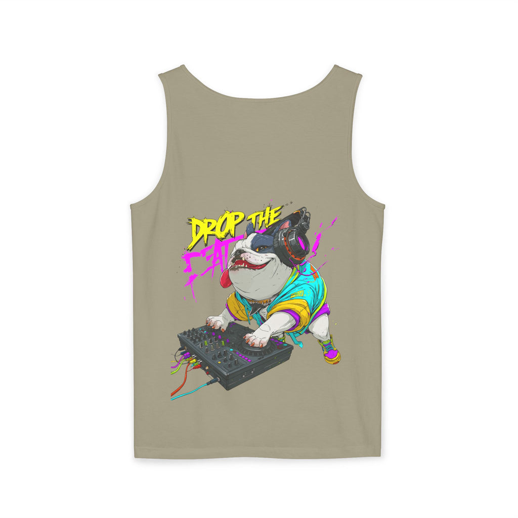 DJ French Bulldog Tank Top – EDM Festival Sleeveless Shirt for Frenchie Lovers