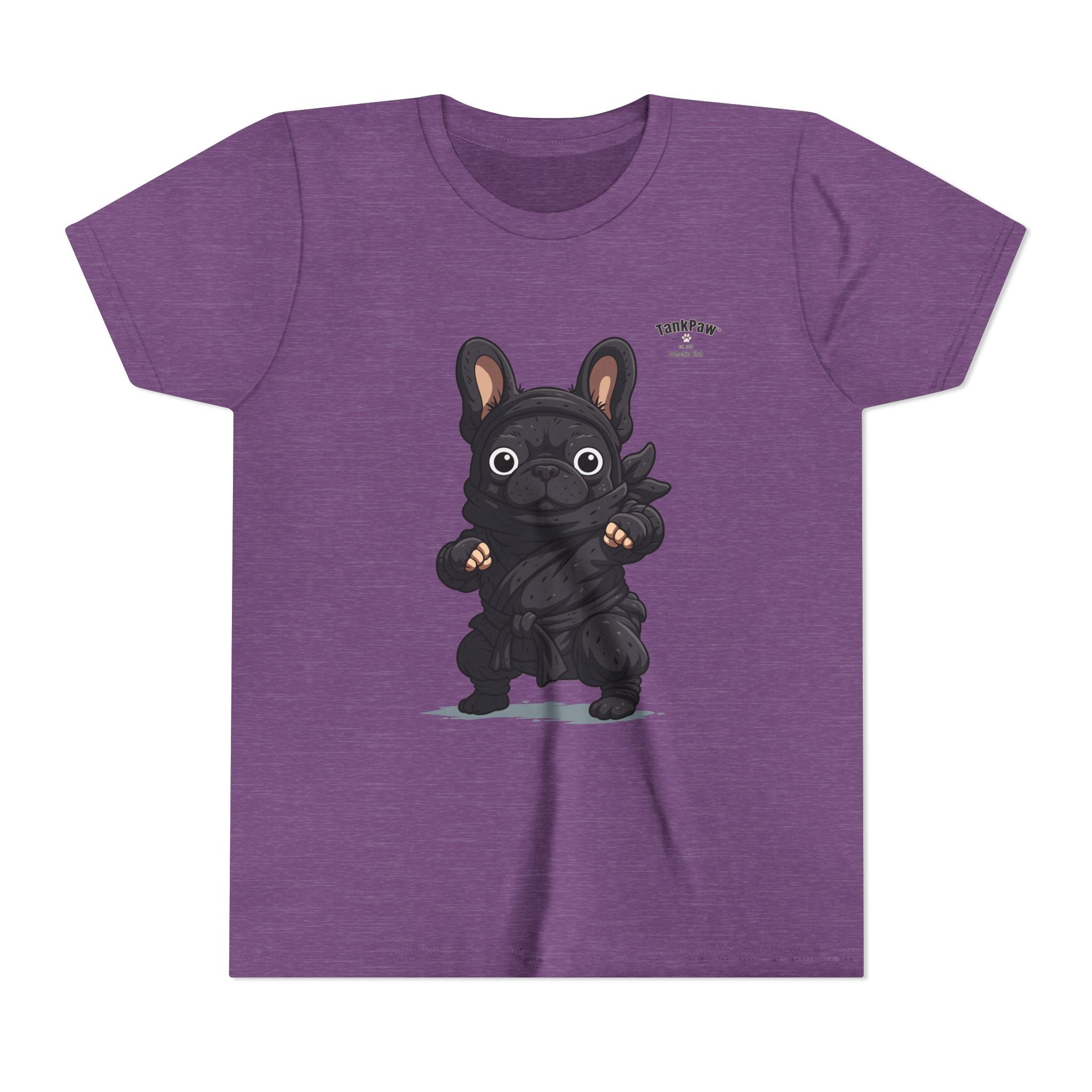 Kids Cute Black French Bulldog Tee – 'TARBUN' Cartoon Pup Youth T-Shirt