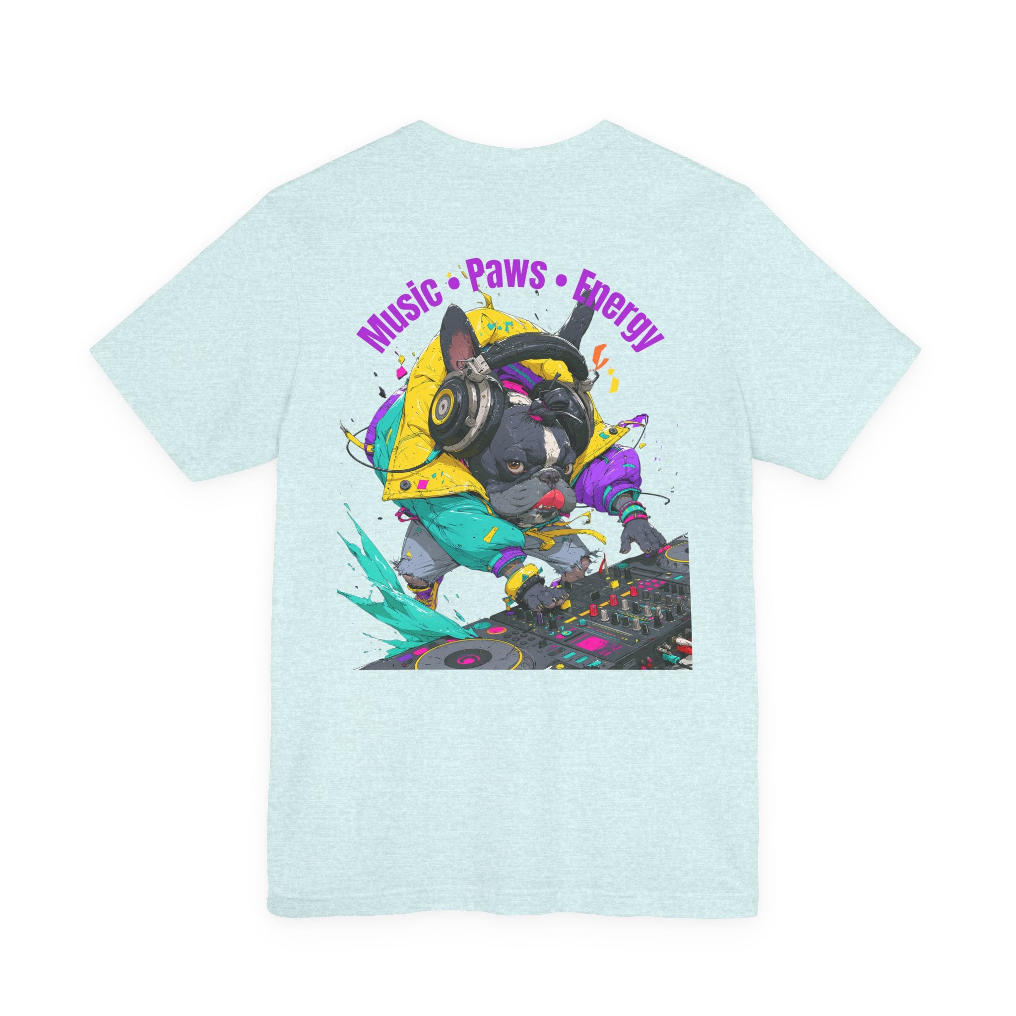 DJ French Bulldog T-Shirt — "Music • Paws • Energy" Graphic Tee