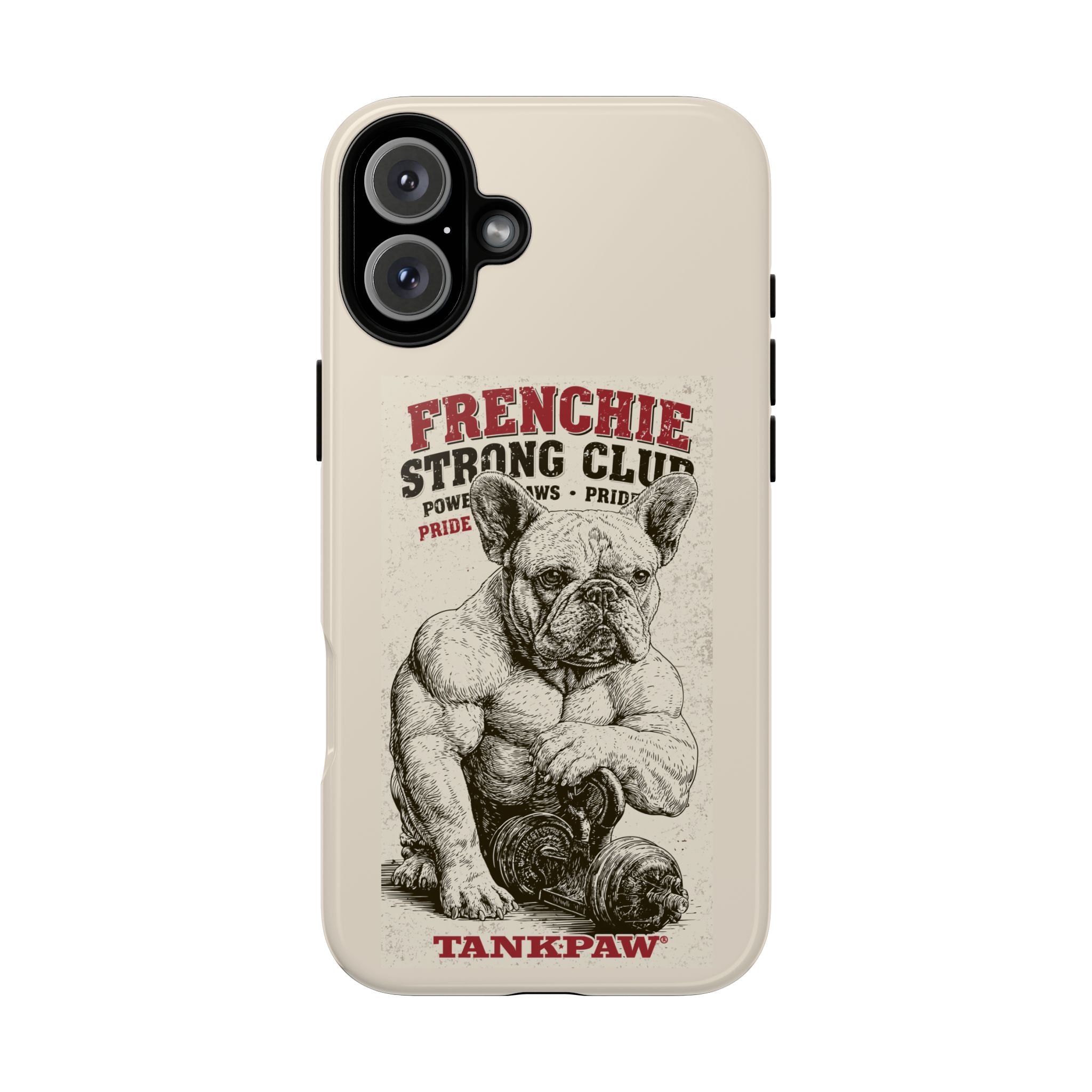 TankPaw® Frenchie Strong Club Premium Phone Case – Vintage French Bulldog Protective
