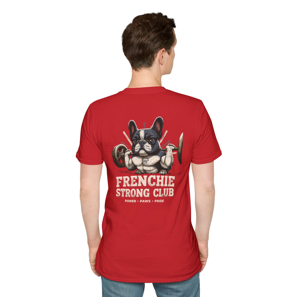 Gym French Bulldog T-Shirt – Fitness Frenchie Workout Shirt for Dog Lovers — Minimal Couples Graphic T-Shirt