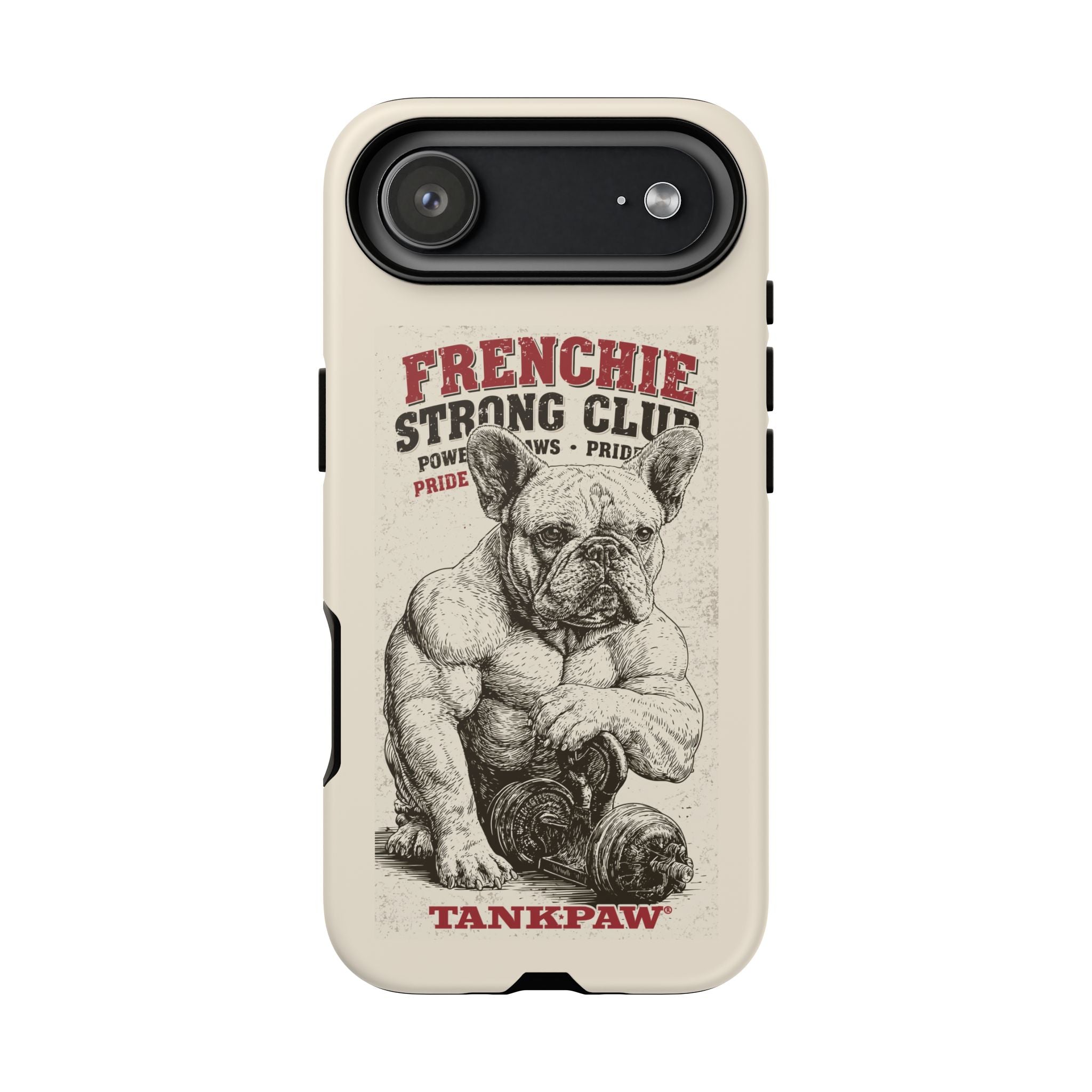 TankPaw® Frenchie Strong Club Premium Phone Case – Vintage French Bulldog Protective