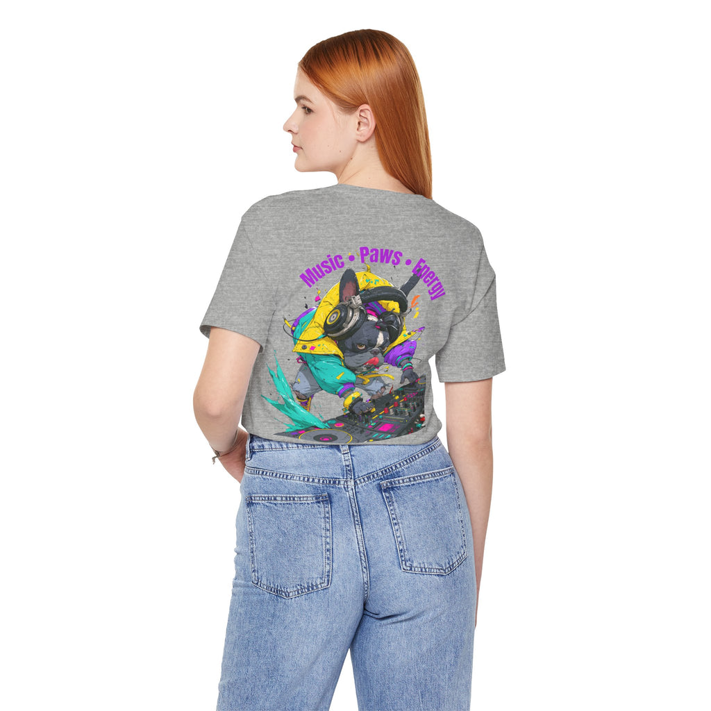 DJ French Bulldog T-Shirt — "Music • Paws • Energy" Graphic Tee