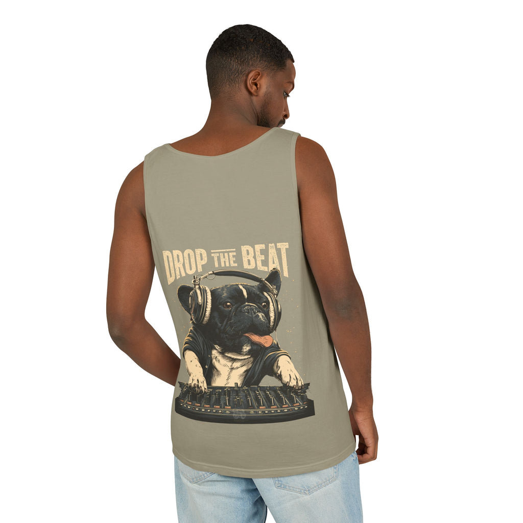 Music Festival Tank Top – "Drop the Beat" Frenchie DJ Graphic Tank