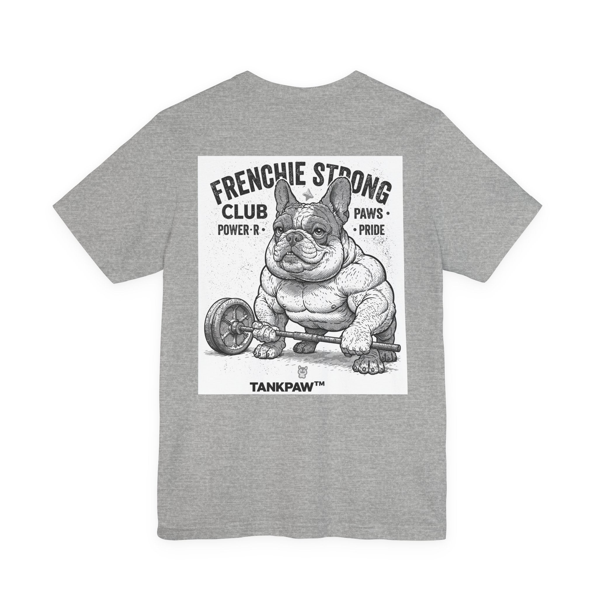 Strong Frenchie Club T-Shirt – Muscular French Bulldog Shirt for Pet Lovers