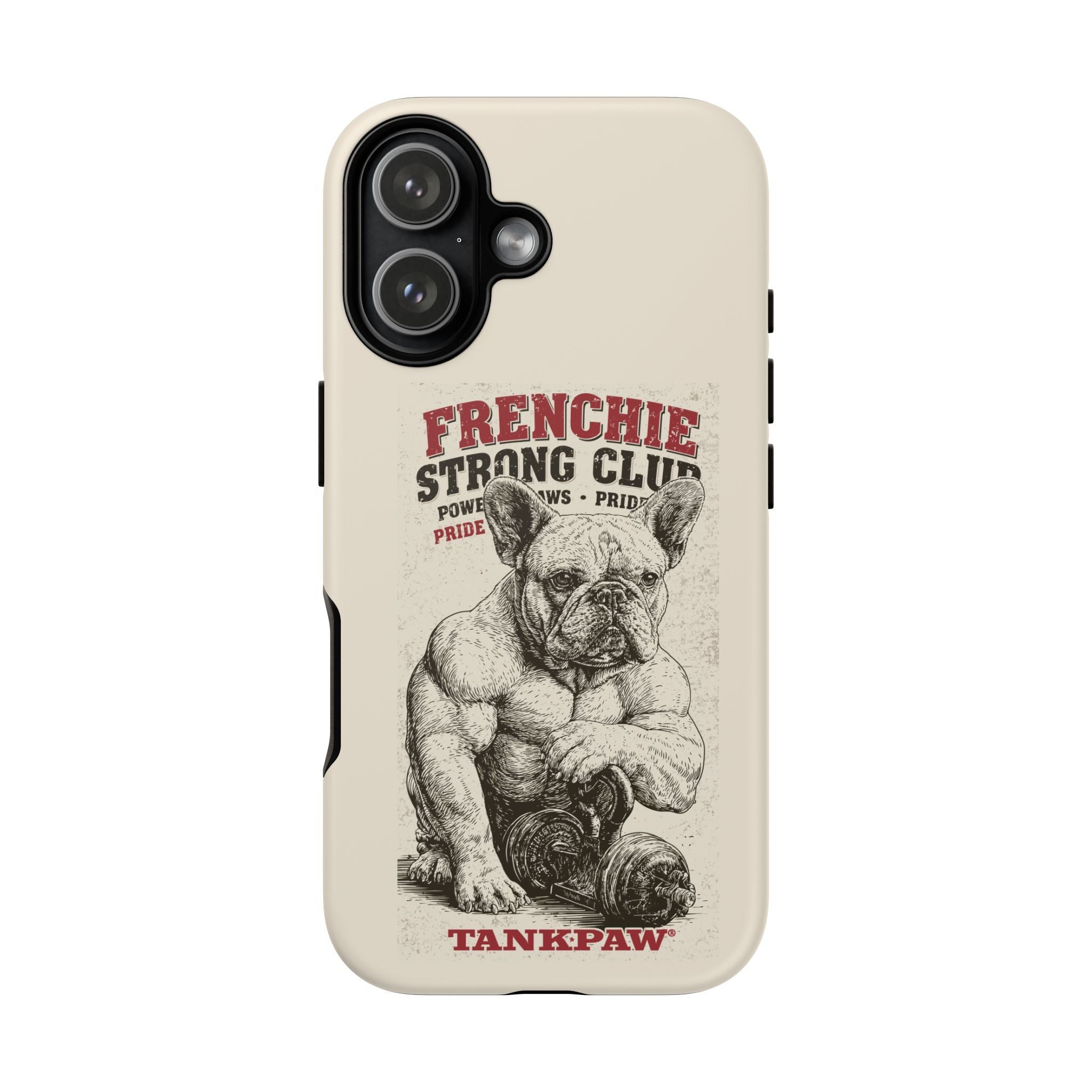 TankPaw® Frenchie Strong Club Premium Phone Case – Vintage French Bulldog Protective