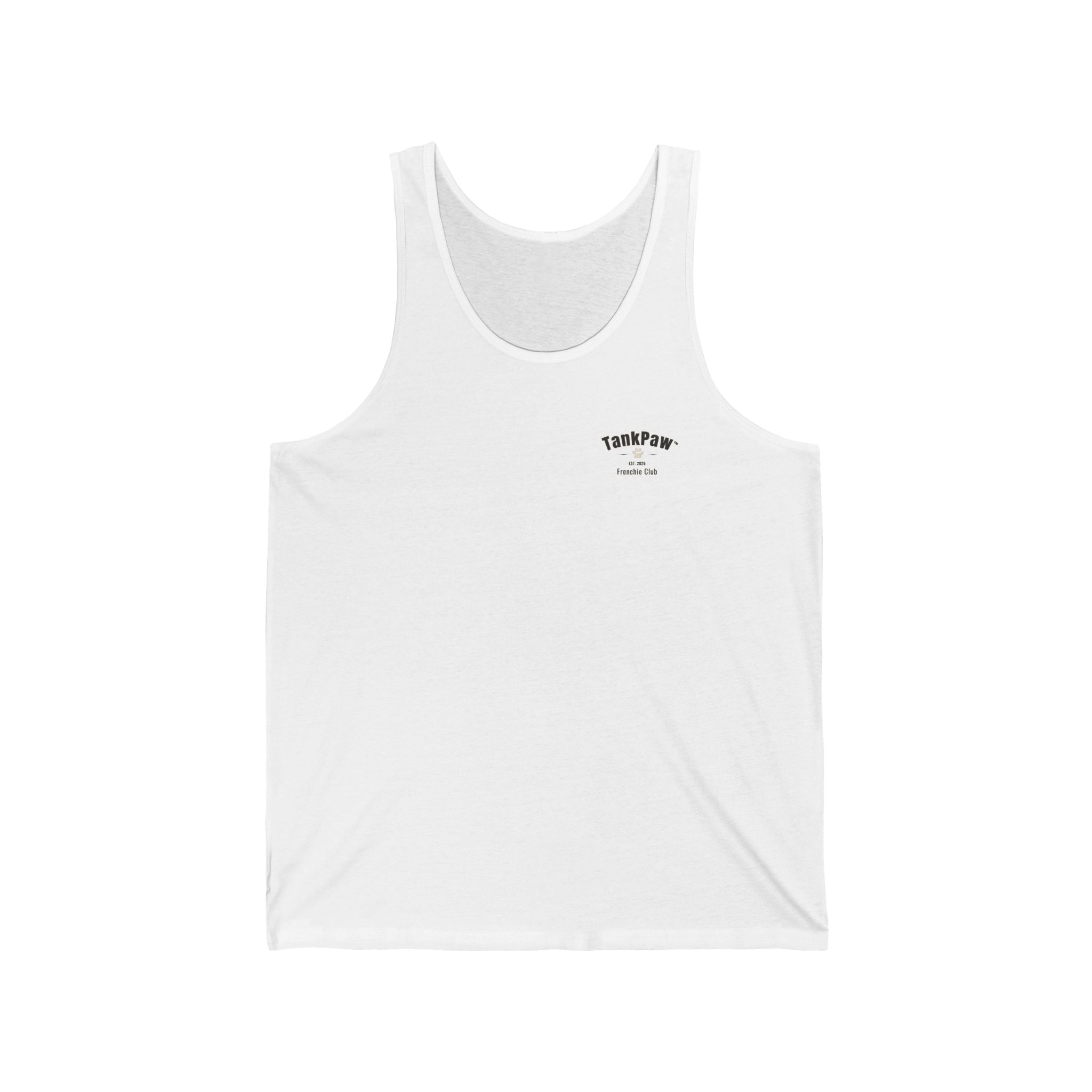 DJ Frenchie Graphic Tank Top — "Music, Paw Prints, & Energy" Summer Music Festival Tee