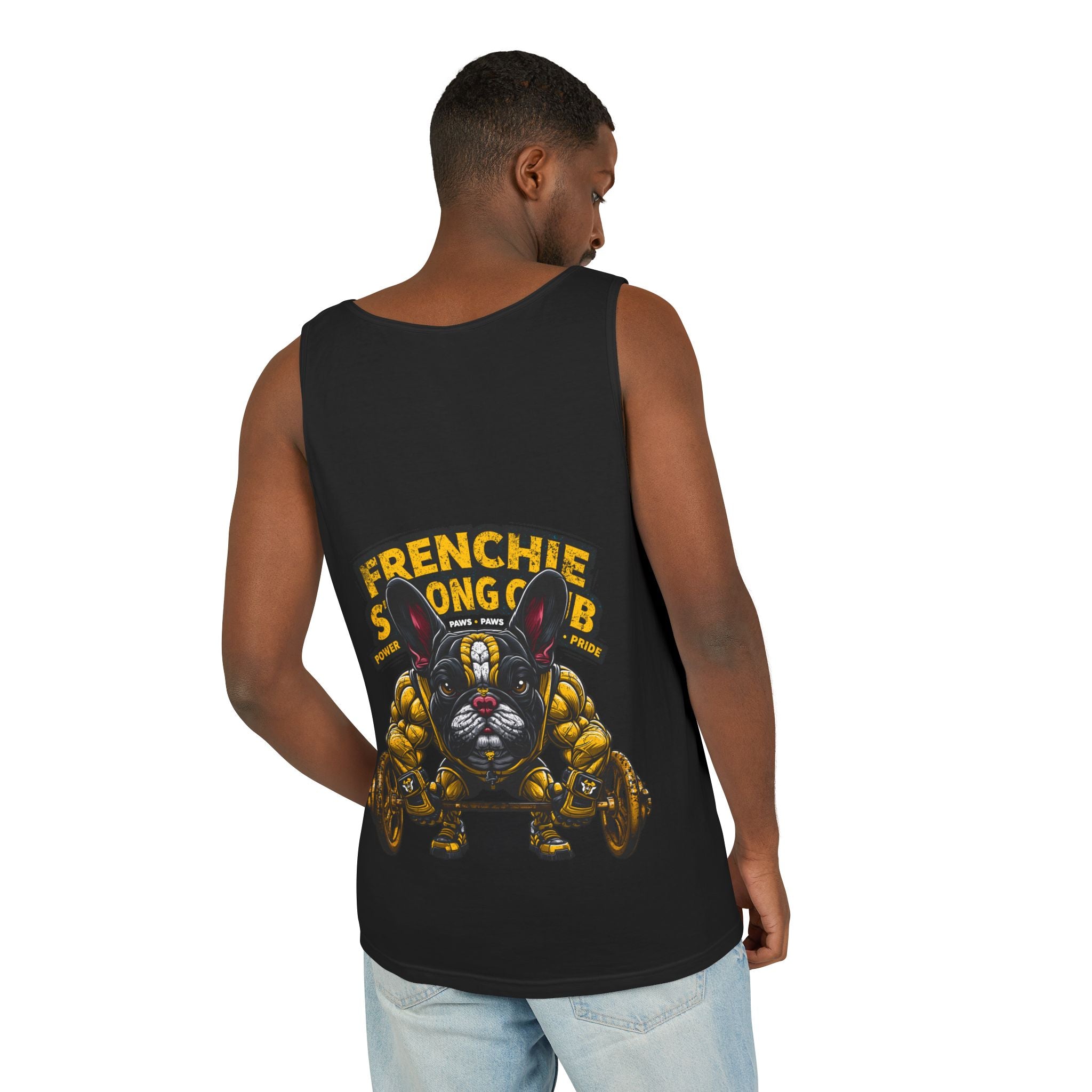 Power Paws Tank Top — "Frenchie Strong" Graphic Dog Fitness Tank
