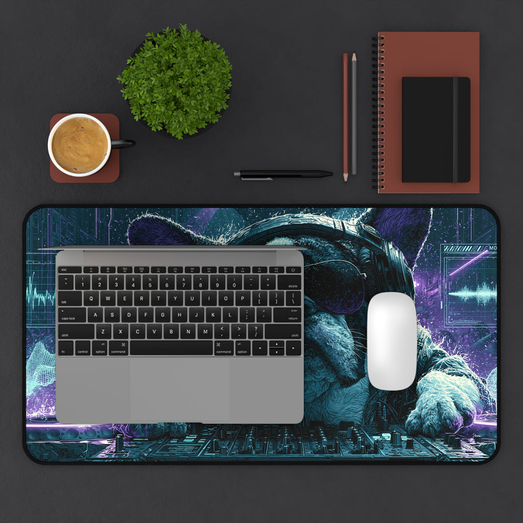 DJ French Bulldog Desk Mat – Gaming Mouse Pad for Music Lovers & Frenchie Fans