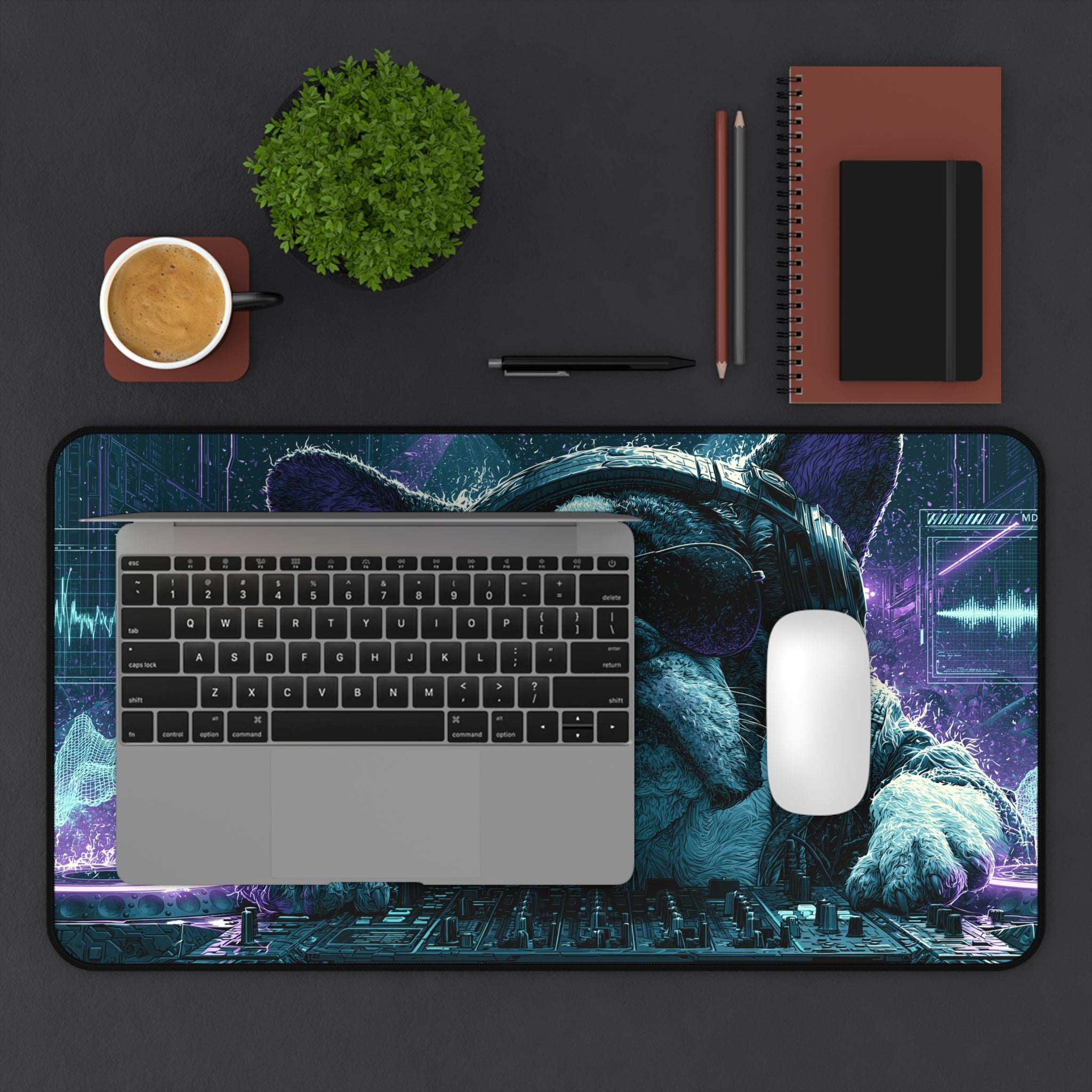 DJ French Bulldog Desk Mat – Gaming Mouse Pad for Music Lovers & Frenchie Fans