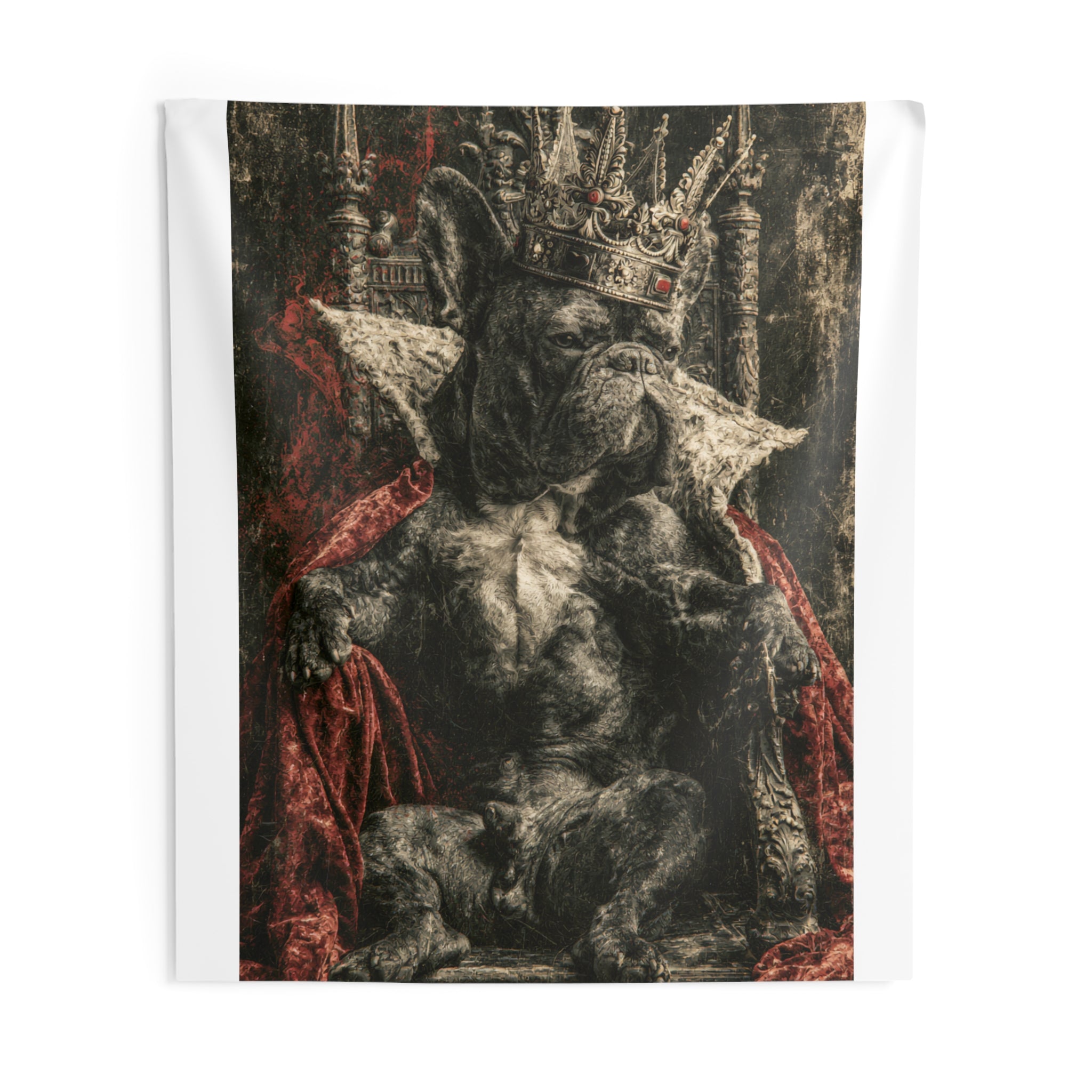 King Bulldog Tapestry — Regal French Bulldog Wall Art