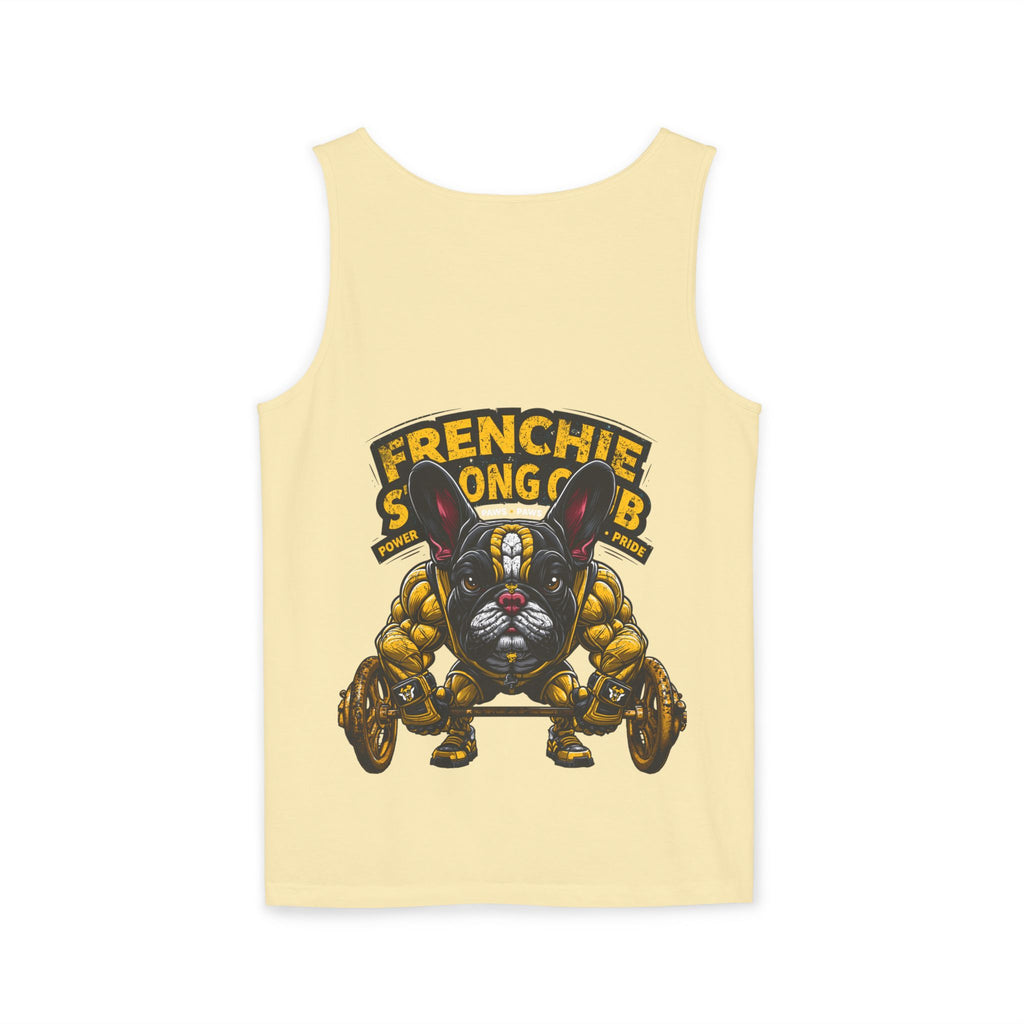 Power Paws Tank Top — "Frenchie Strong" Graphic Dog Fitness Tank