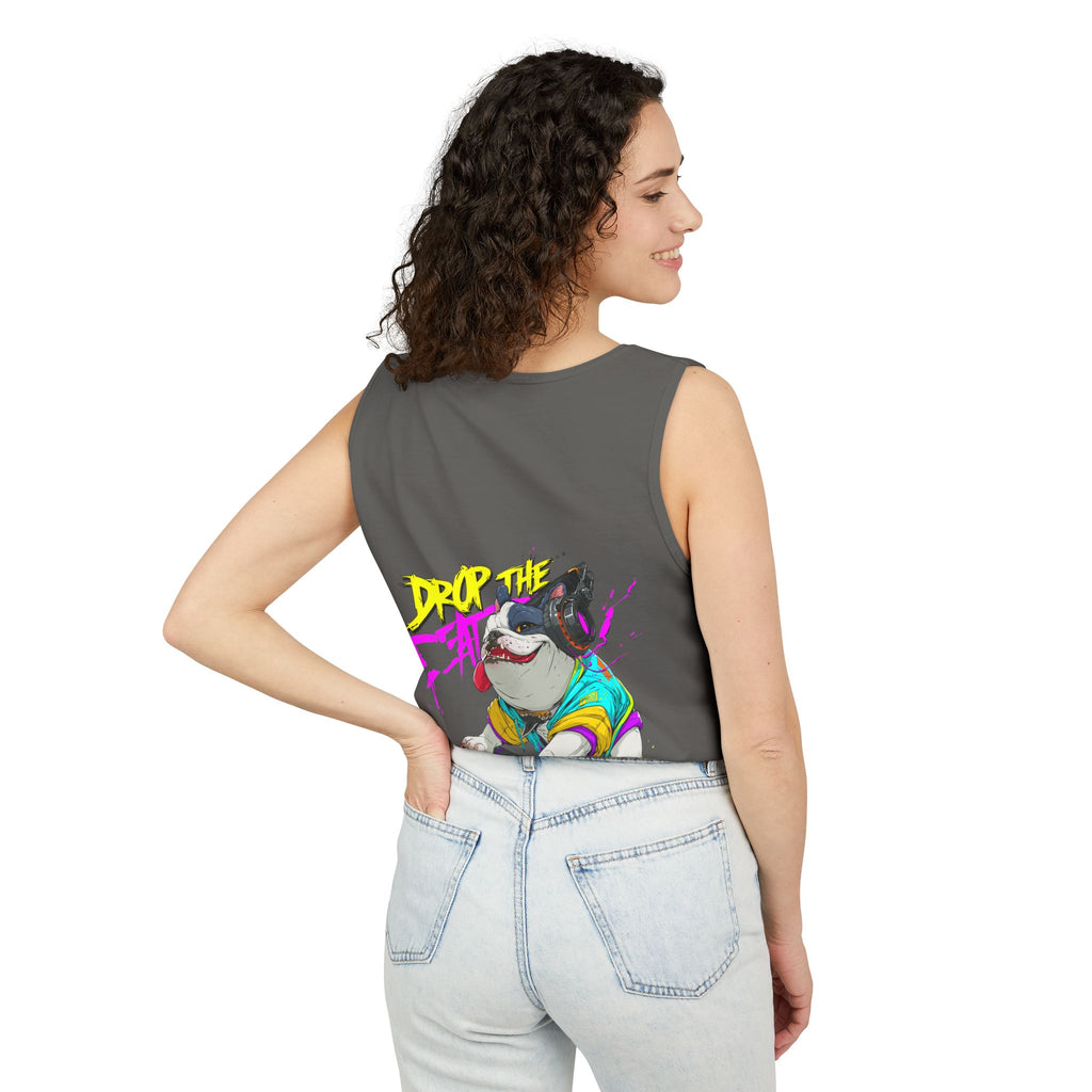 DJ French Bulldog Tank Top – EDM Festival Sleeveless Shirt for Frenchie Lovers