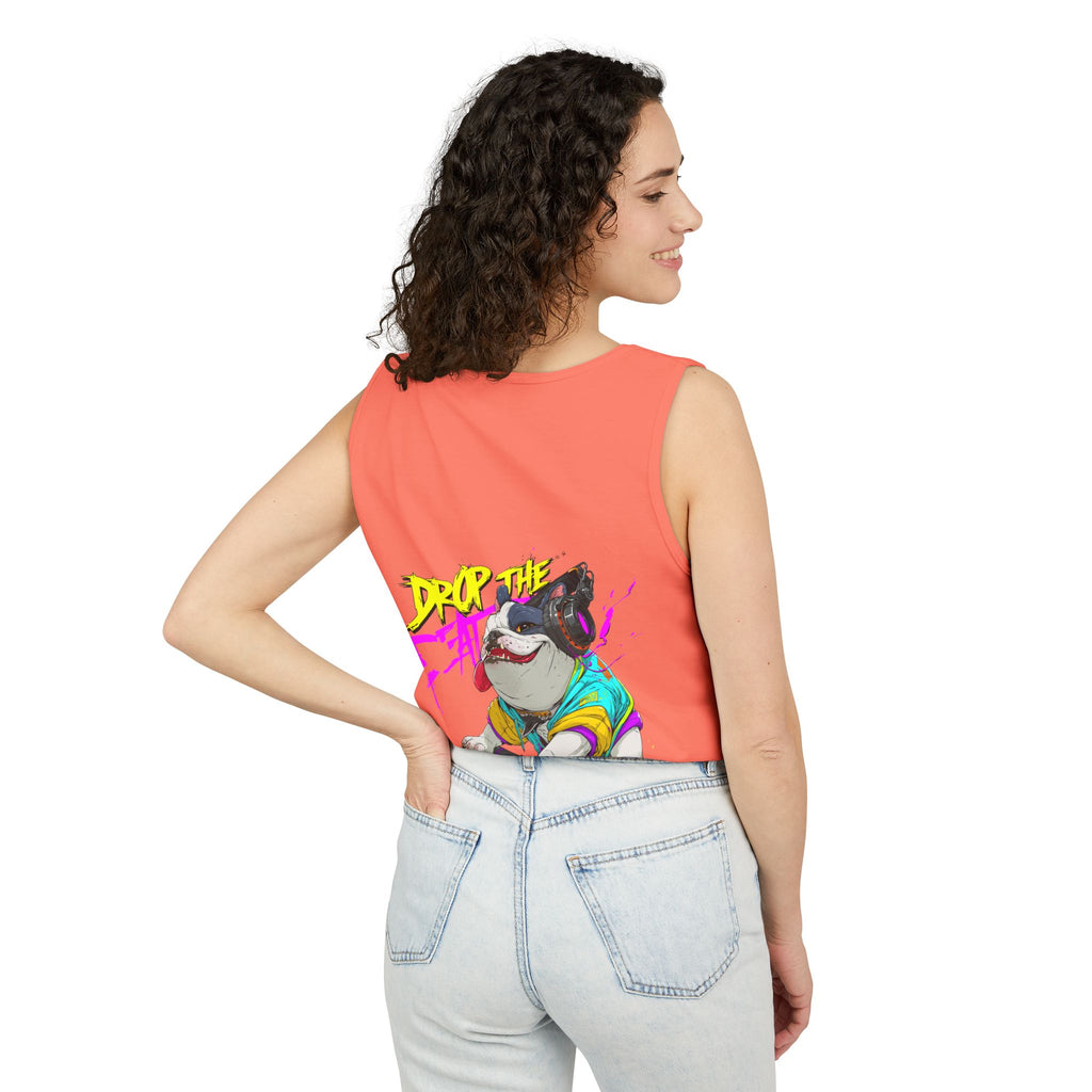 DJ French Bulldog Tank Top – EDM Festival Sleeveless Shirt for Frenchie Lovers