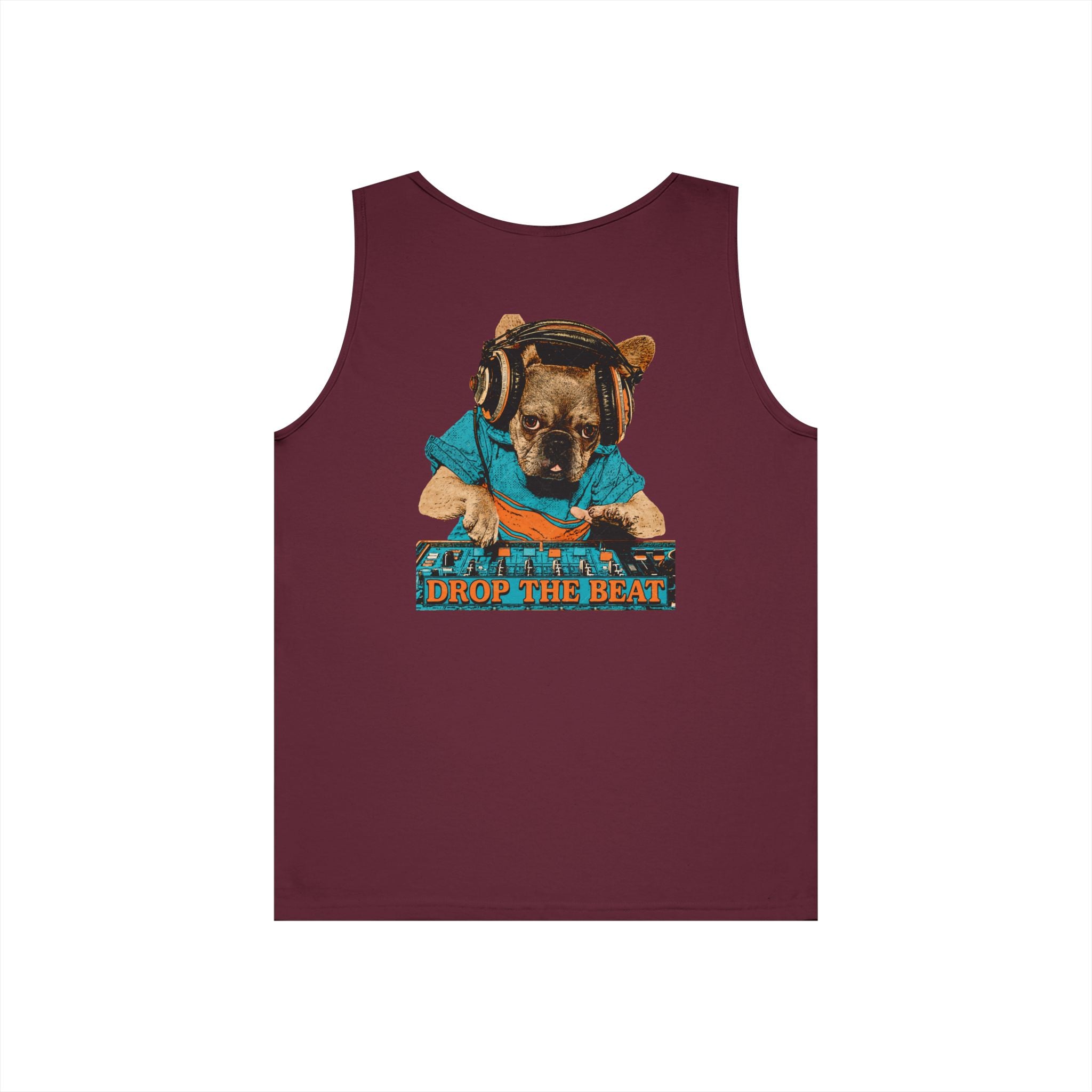 DJ Dog Tank Top - "Drop The Beat" Graphic Music Lover Tank
