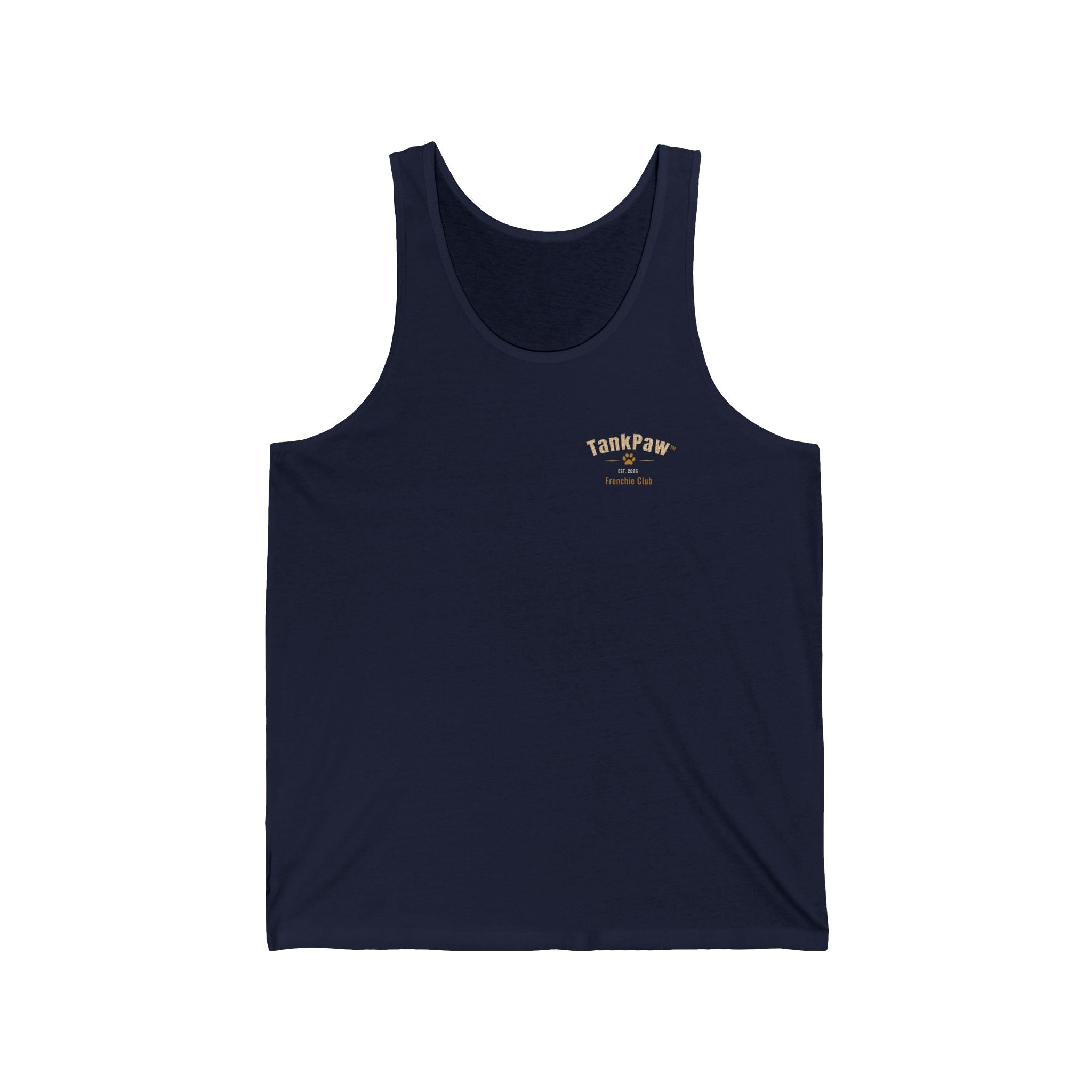 DJ Frenchie Graphic Tank Top — "Music, Paw Prints, & Energy" Summer Music Festival Tee