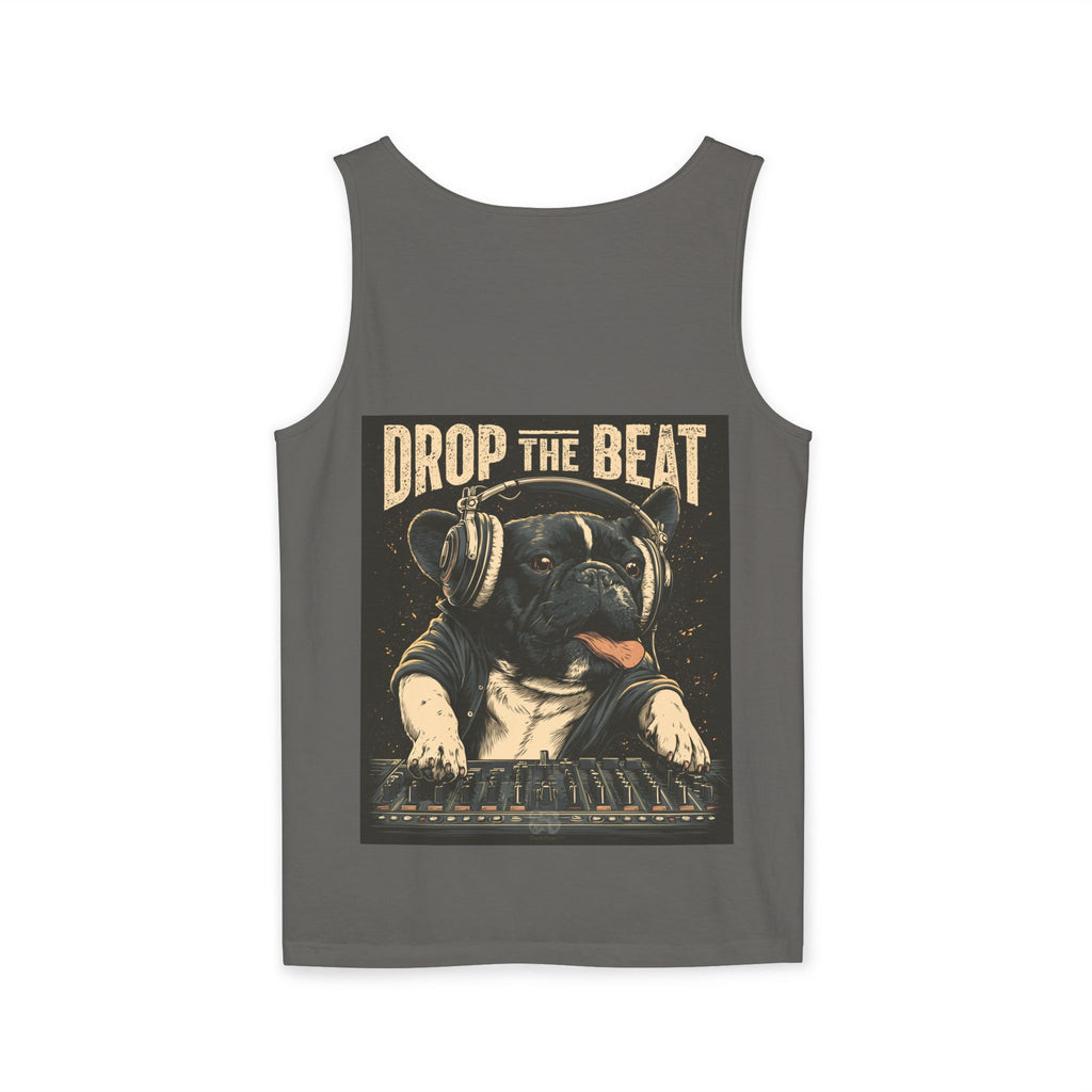Music Festival Tank Top – "Drop the Beat" Frenchie DJ Graphic Tank