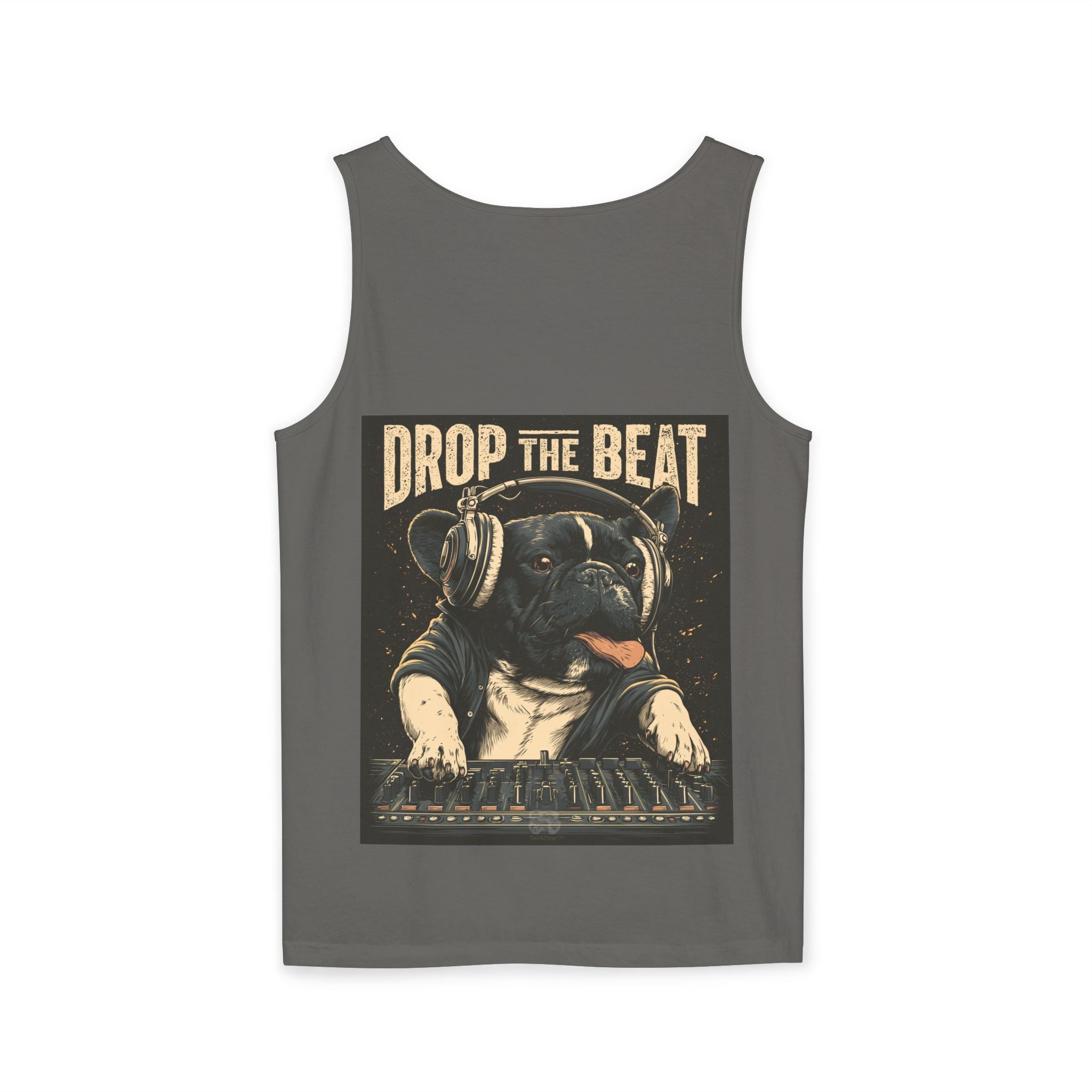 Music Festival Tank Top – "Drop the Beat" Frenchie DJ Graphic Tank