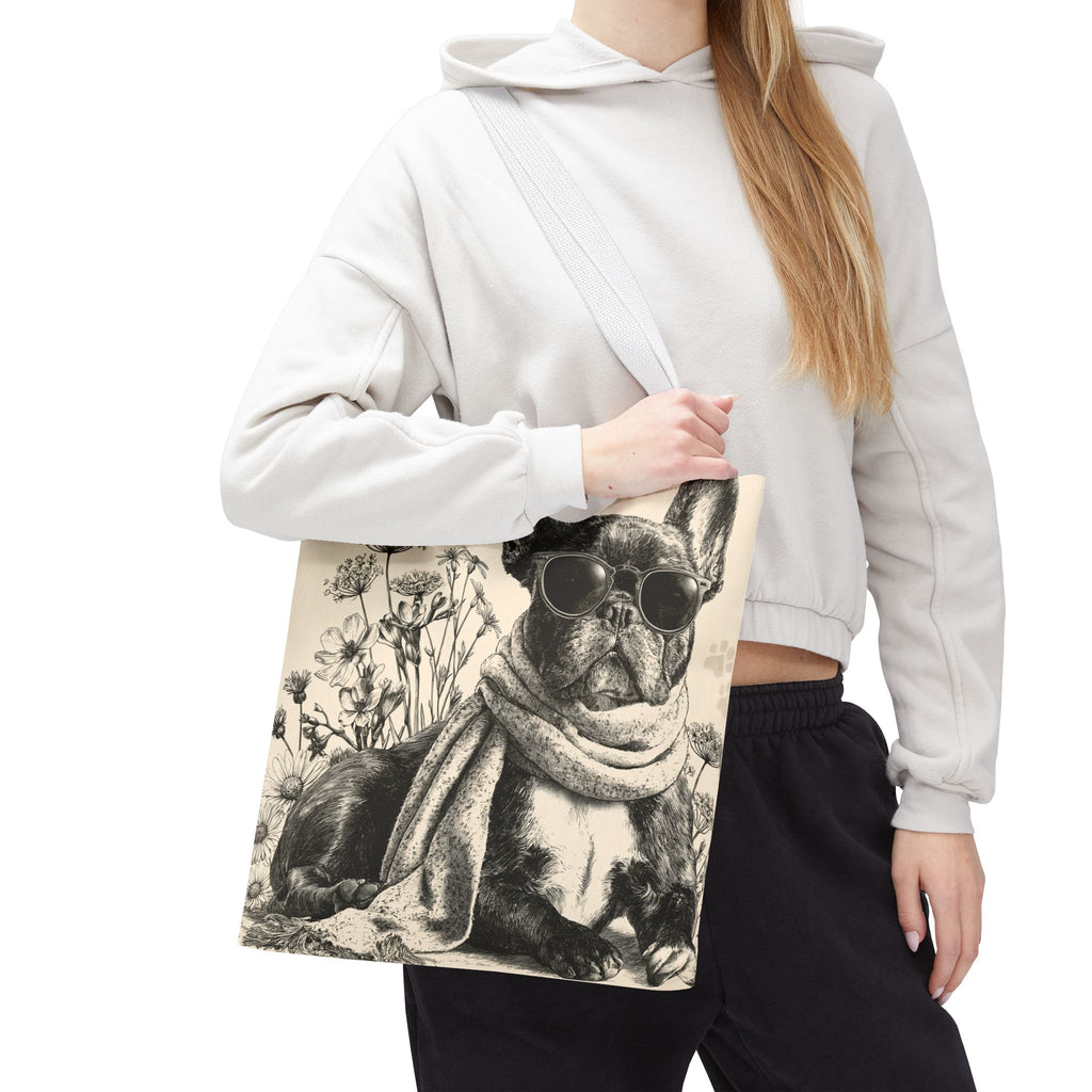 French Bulldog Canvas Tote Bag – Cute Frenchie Shoulder Bag for Dog Lovers