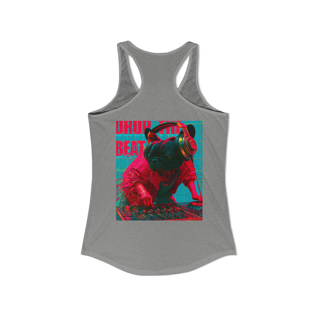 TankPaw™ Women's Frenchie Graphic T-Shirt — "DJ Dog" Design — Music Festival Theme