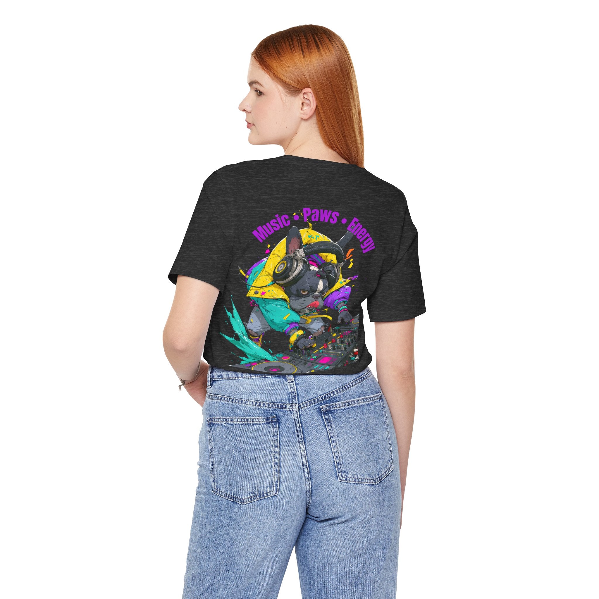 DJ French Bulldog T-Shirt — "Music • Paws • Energy" Graphic Tee