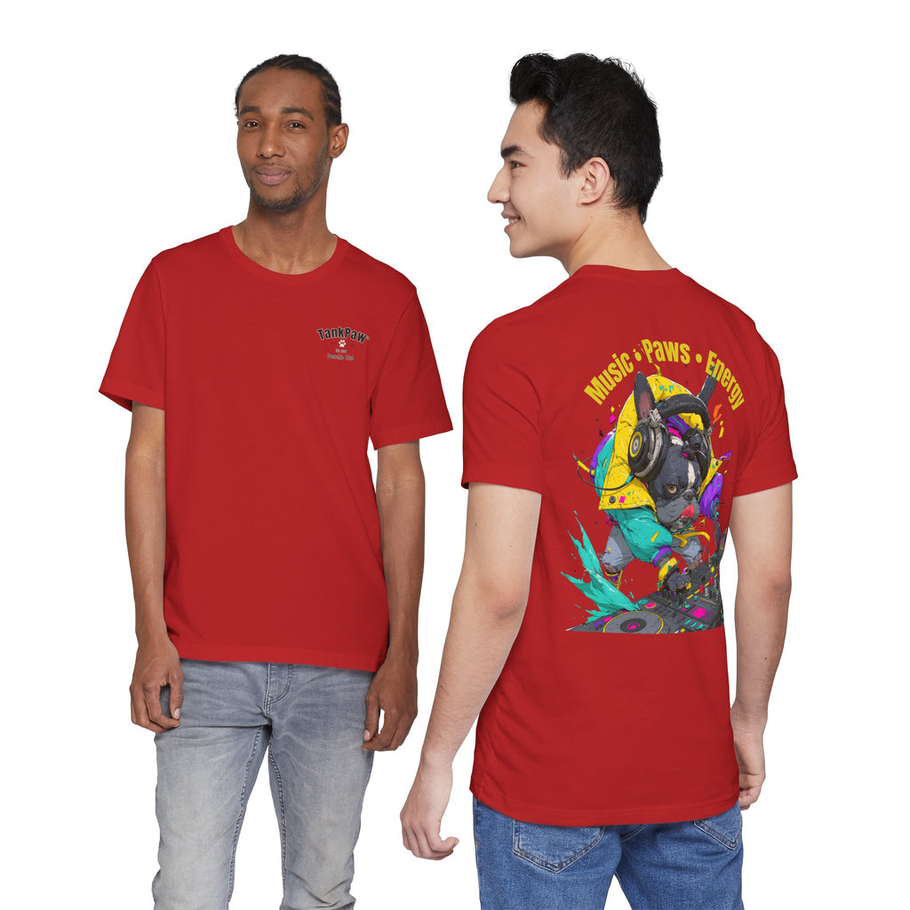 DJ French Bulldog T-Shirt — "Music • Paws • Energy" Graphic Tee