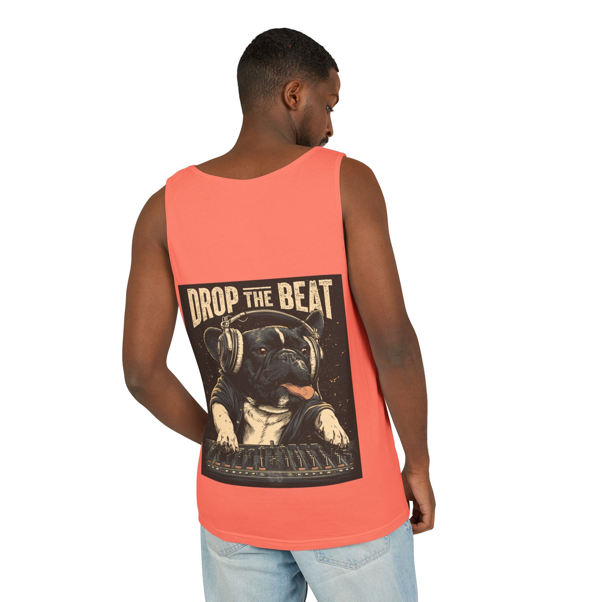 Music Festival Tank Top – "Drop the Beat" Frenchie DJ Graphic Tank