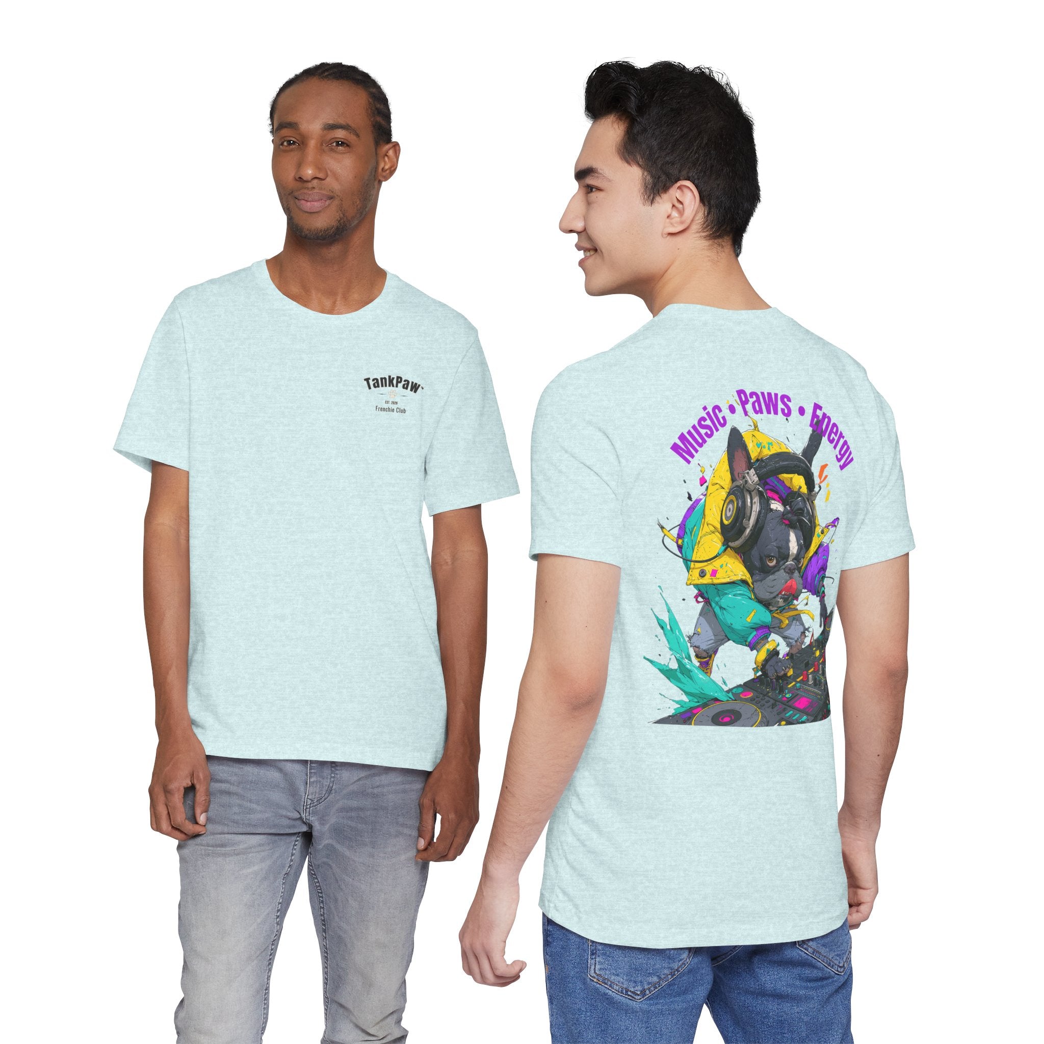 DJ French Bulldog T-Shirt — "Music • Paws • Energy" Graphic Tee