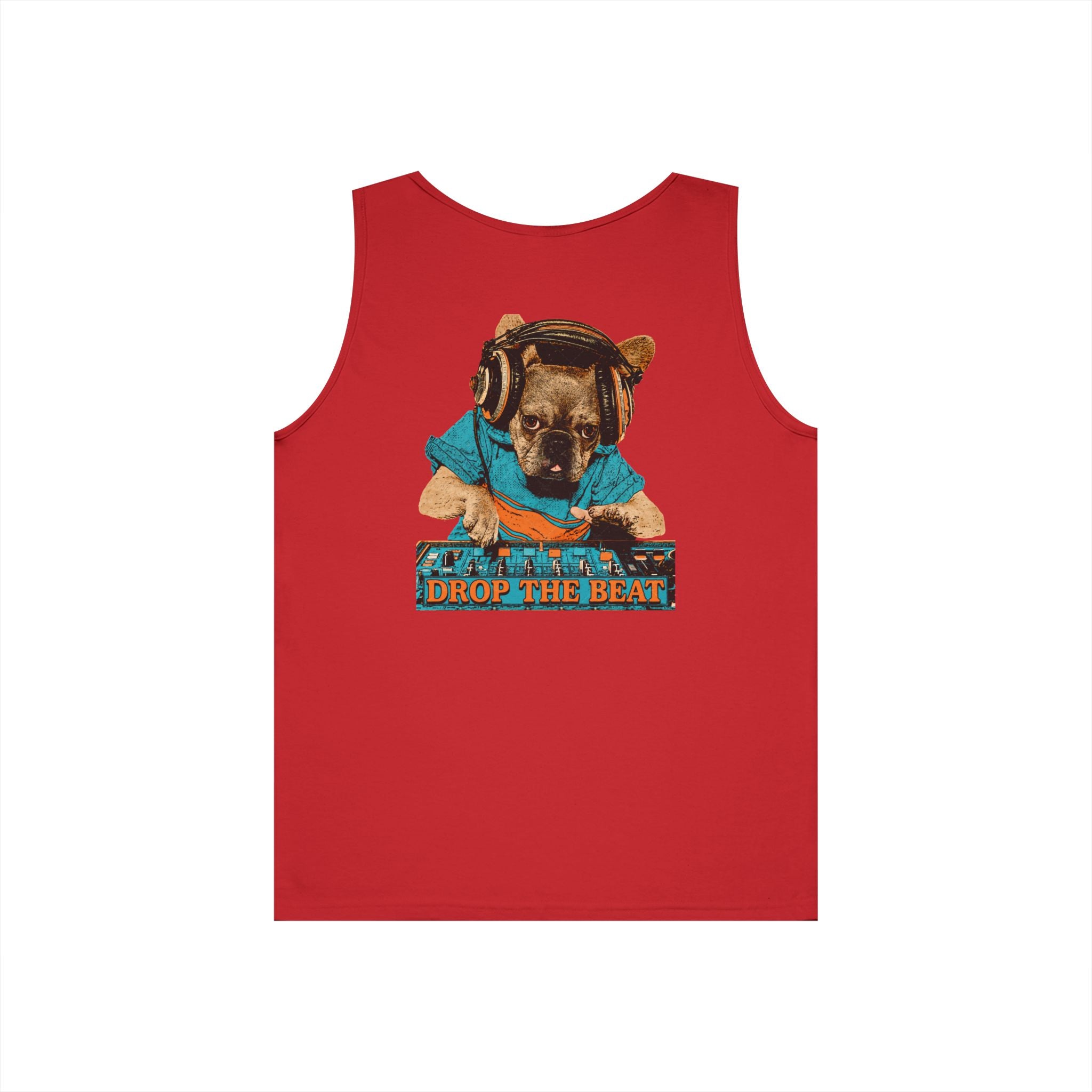 DJ Dog Tank Top - "Drop The Beat" Graphic Music Lover Tank