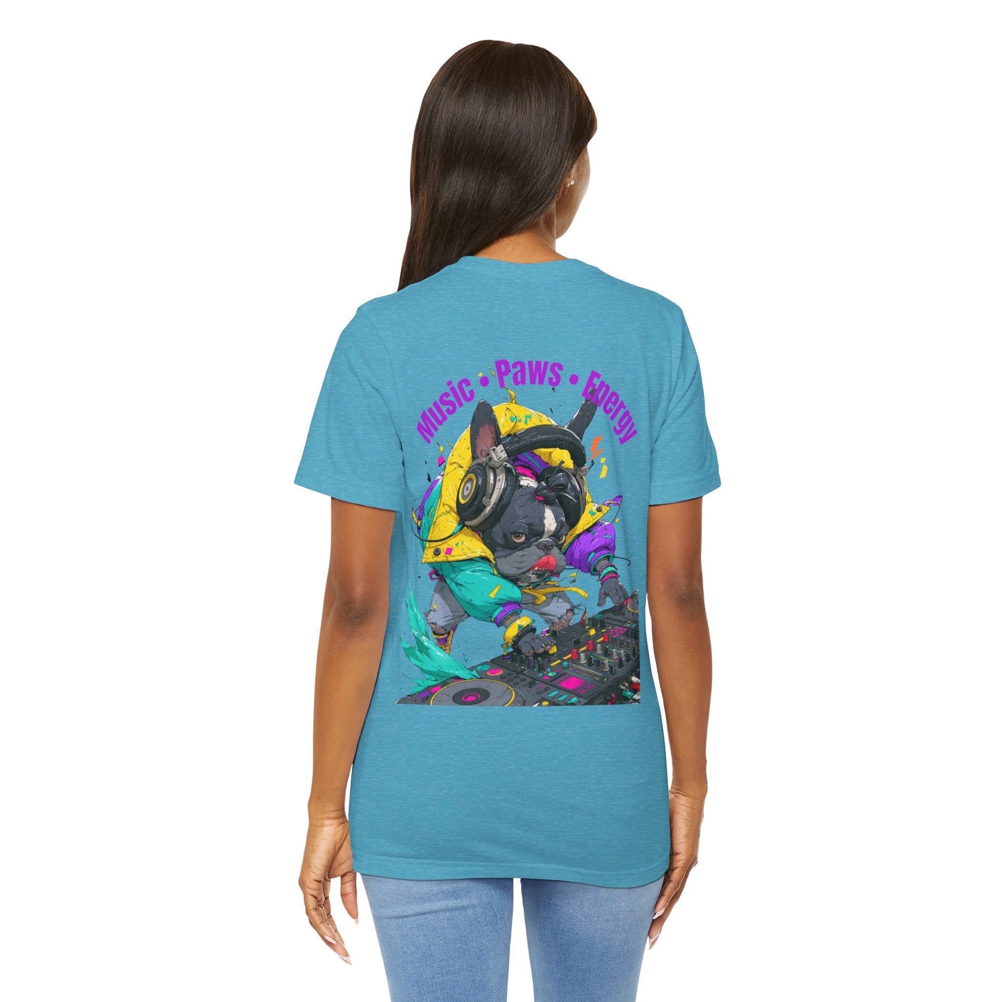 DJ French Bulldog T-Shirt — "Music • Paws • Energy" Graphic Tee