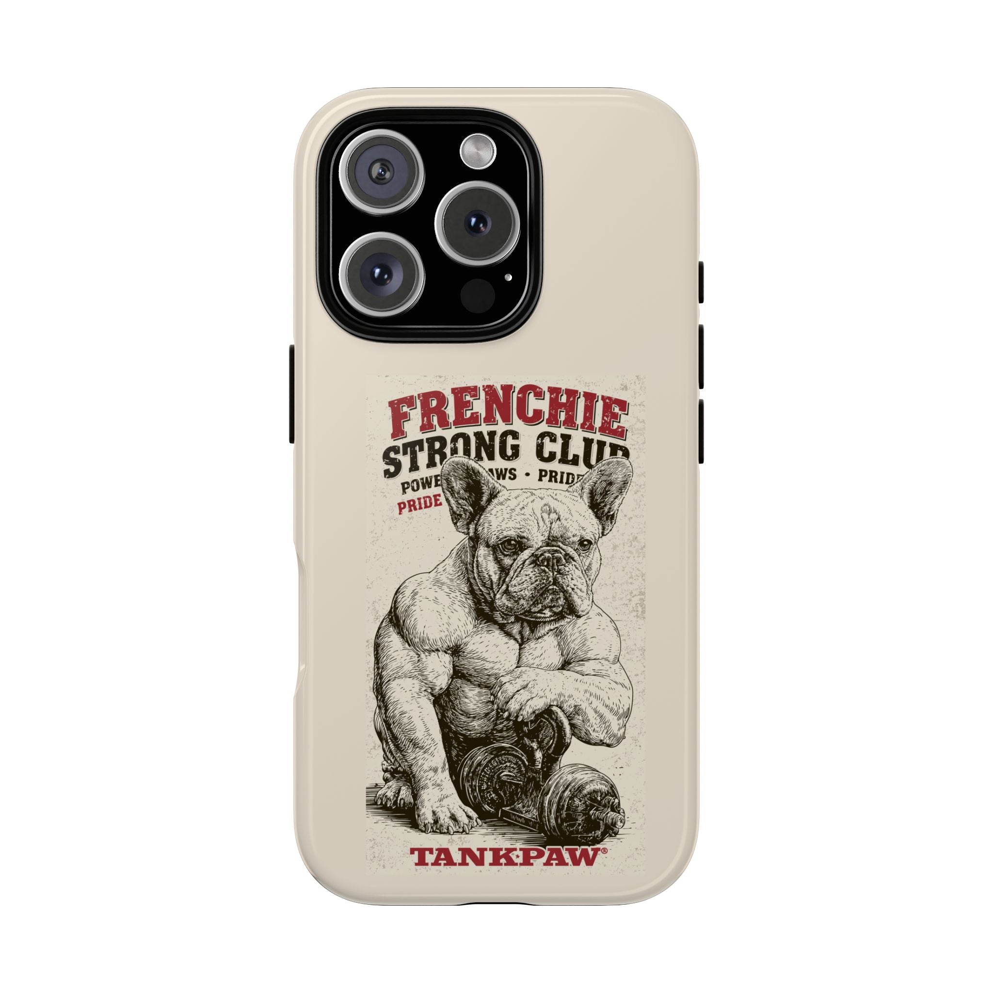 TankPaw® Frenchie Strong Club Premium Phone Case – Vintage French Bulldog Protective