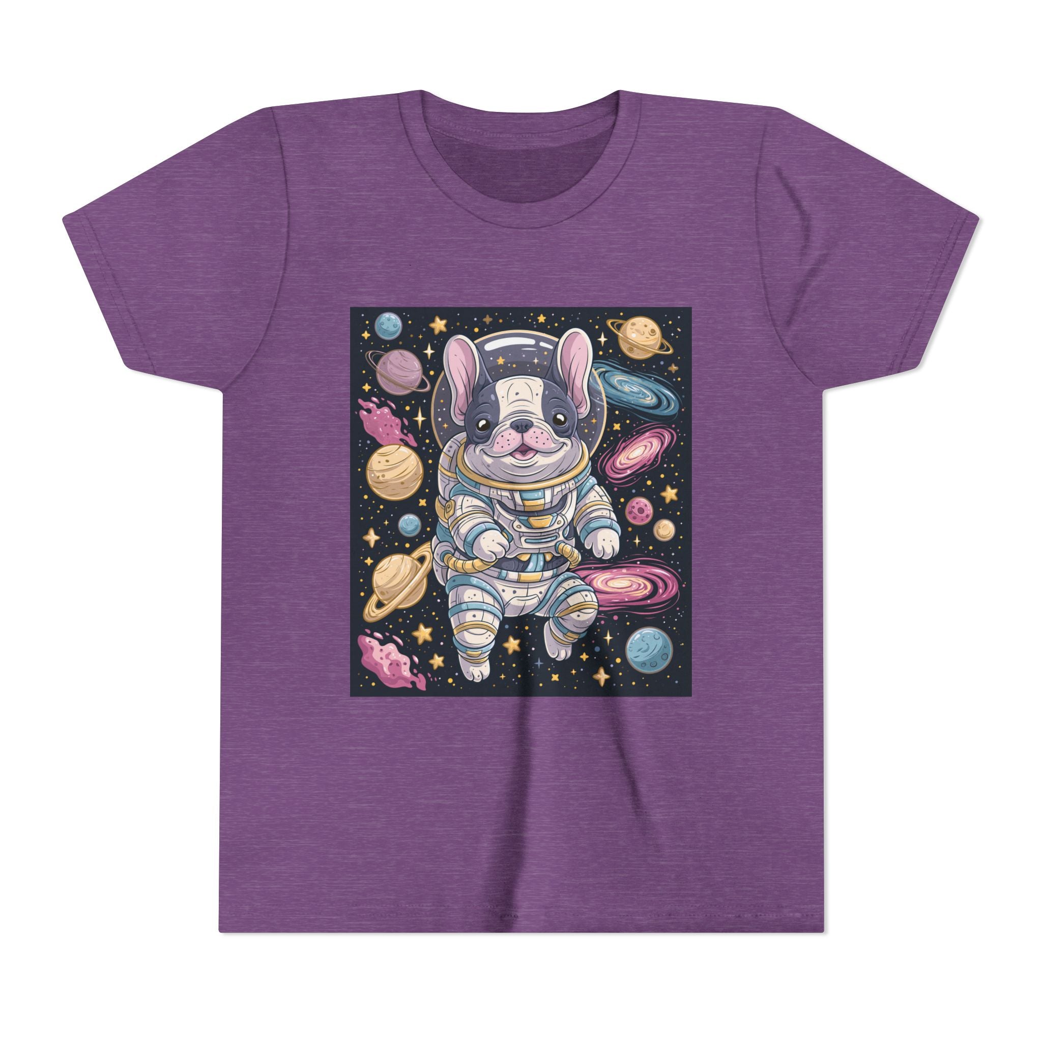 Kids Astronaut French Bulldog Tee — Space Puppy Graphic Youth T‑Shirt