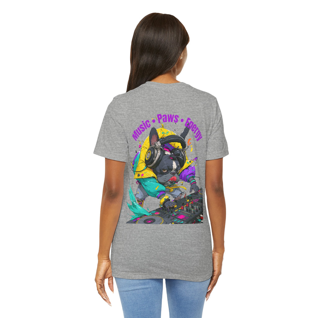 DJ French Bulldog T-Shirt — "Music • Paws • Energy" Graphic Tee
