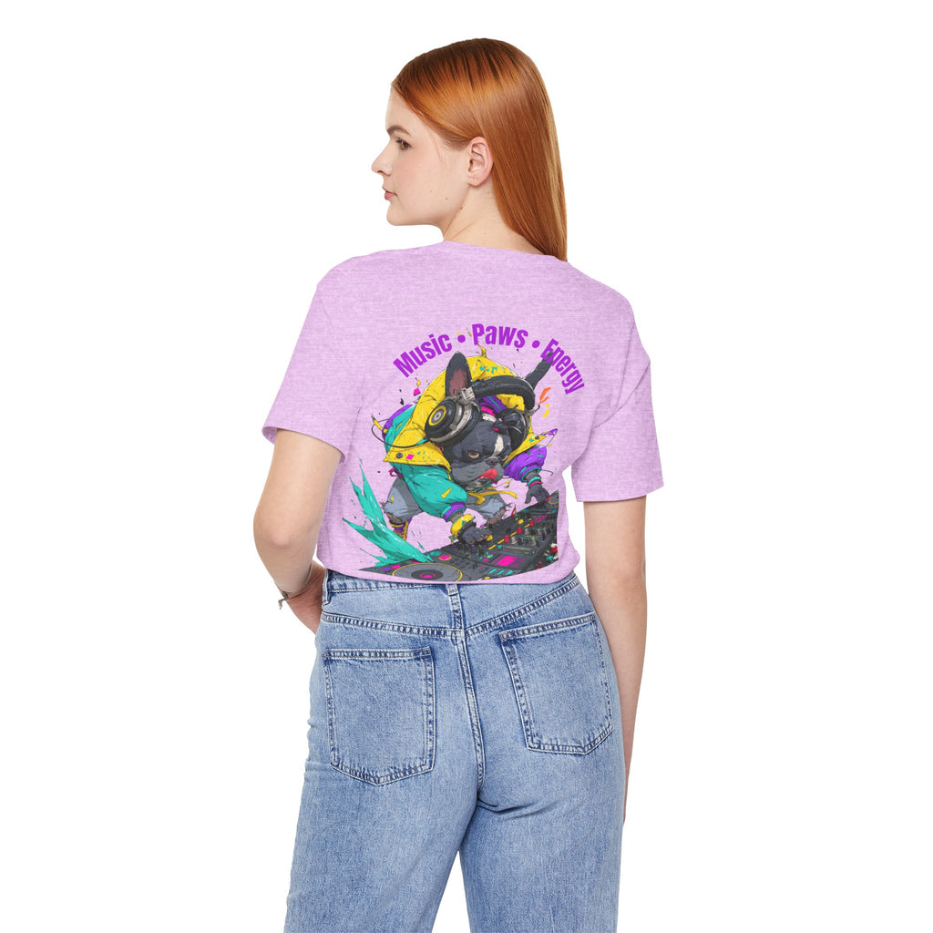 DJ French Bulldog T-Shirt — "Music • Paws • Energy" Graphic Tee